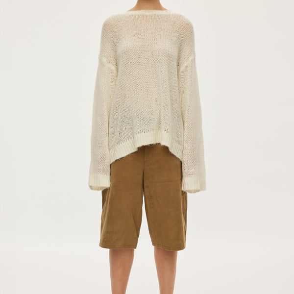 ニット・セーター IONSEOUL Bay Lettering Oversized Fit Heavy Knitwear Oversized Knit Shirt | OAK + FORT – OAK + FORT USA