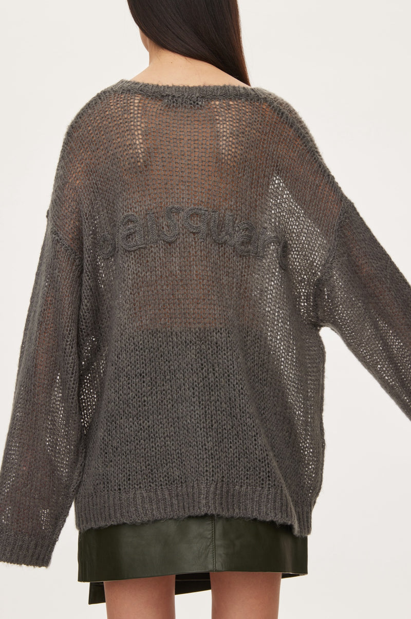 Oval Square Light Oversized Knit KNITS 7004 Dark Grey Melange