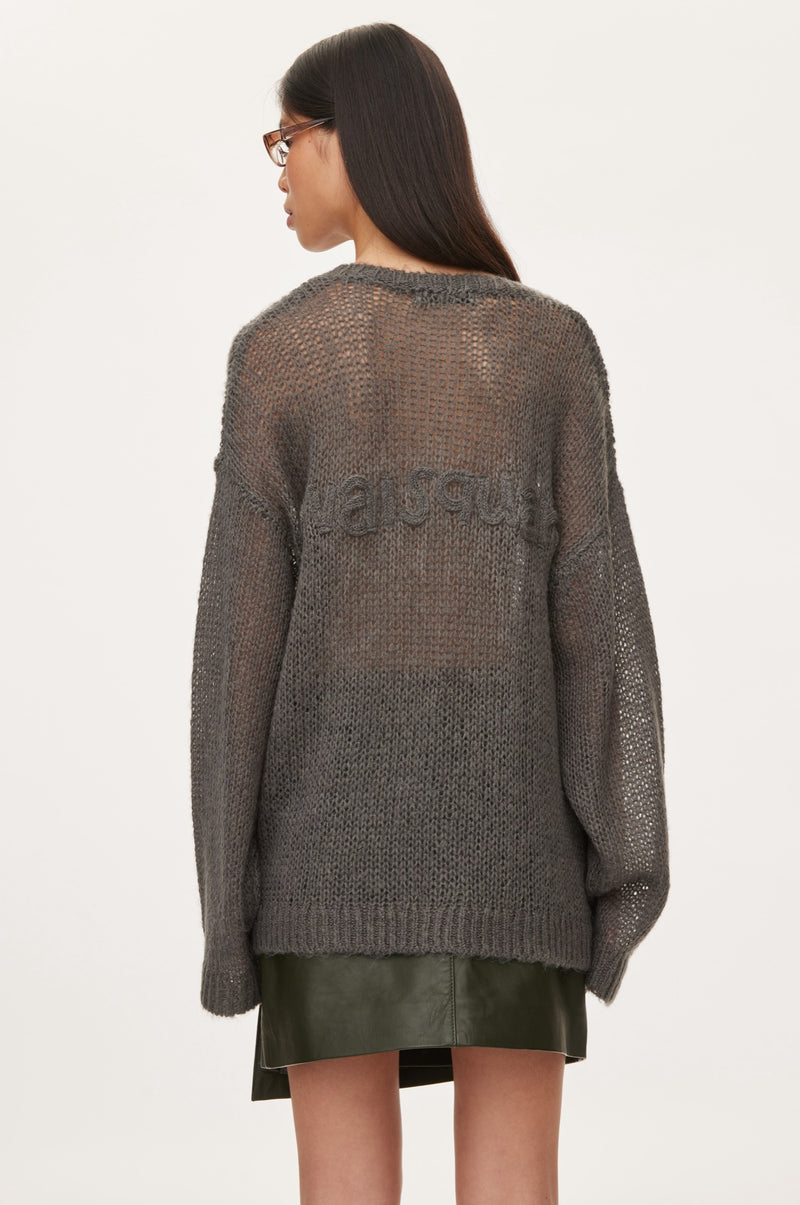 Oval Square Light Oversized Knit KNITS 7004 Dark Grey Melange