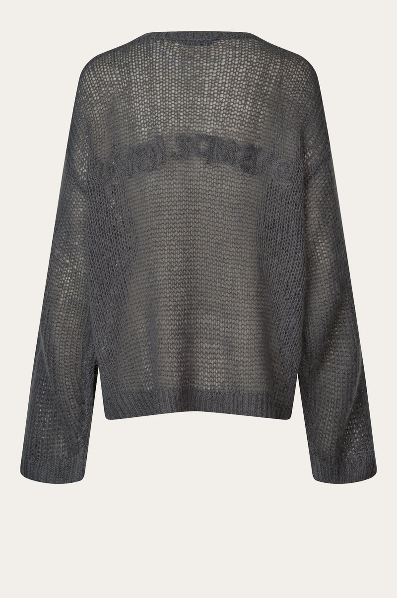Oval Square Light Oversized Knit KNITS 7004 Dark Grey Melange