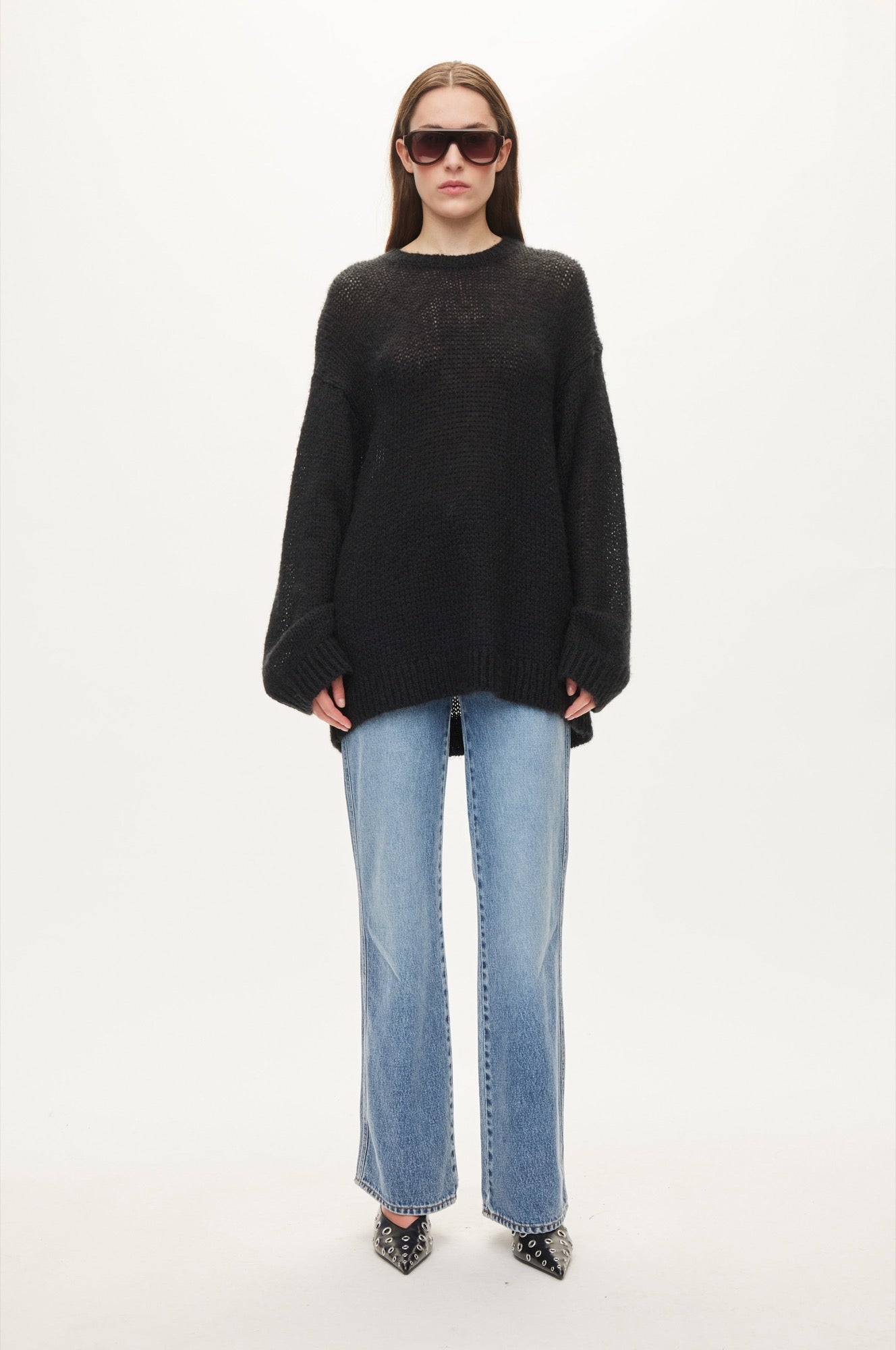 Oval Square Light Oversized Knit KNITS Black