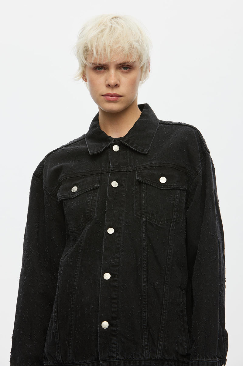 Oval Square Limit Denim Jacket 0109 JACKETS 8010 0109 Black Distressed