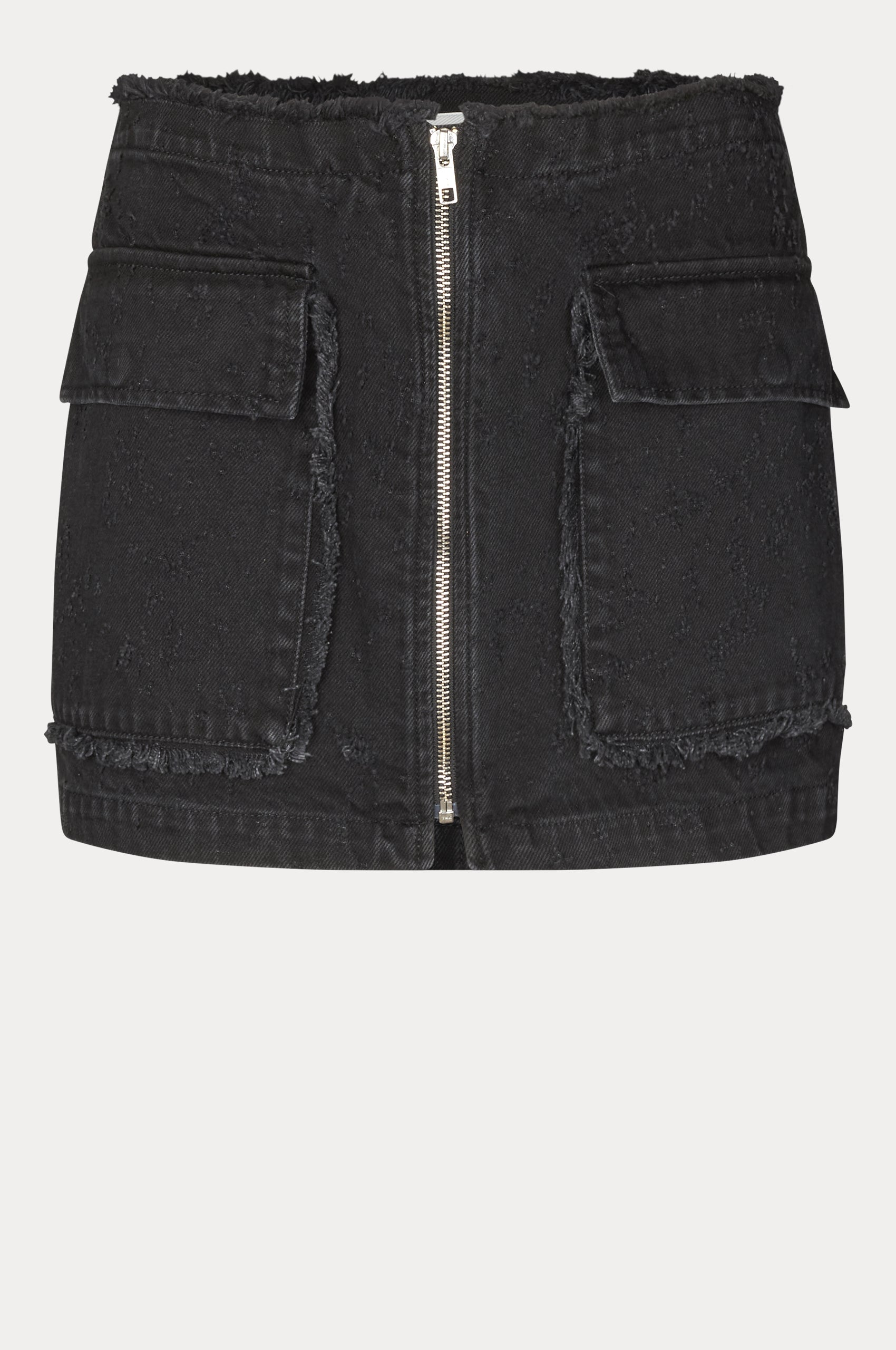 Oval Square Limit Denim Skirt 0109 SKIRTS 8010 0109 Black Distressed