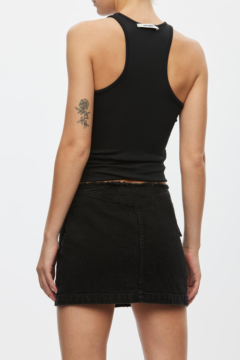 Oval Square Limit Denim Skirt 0109 SKIRTS 8010 0109 Black Distressed