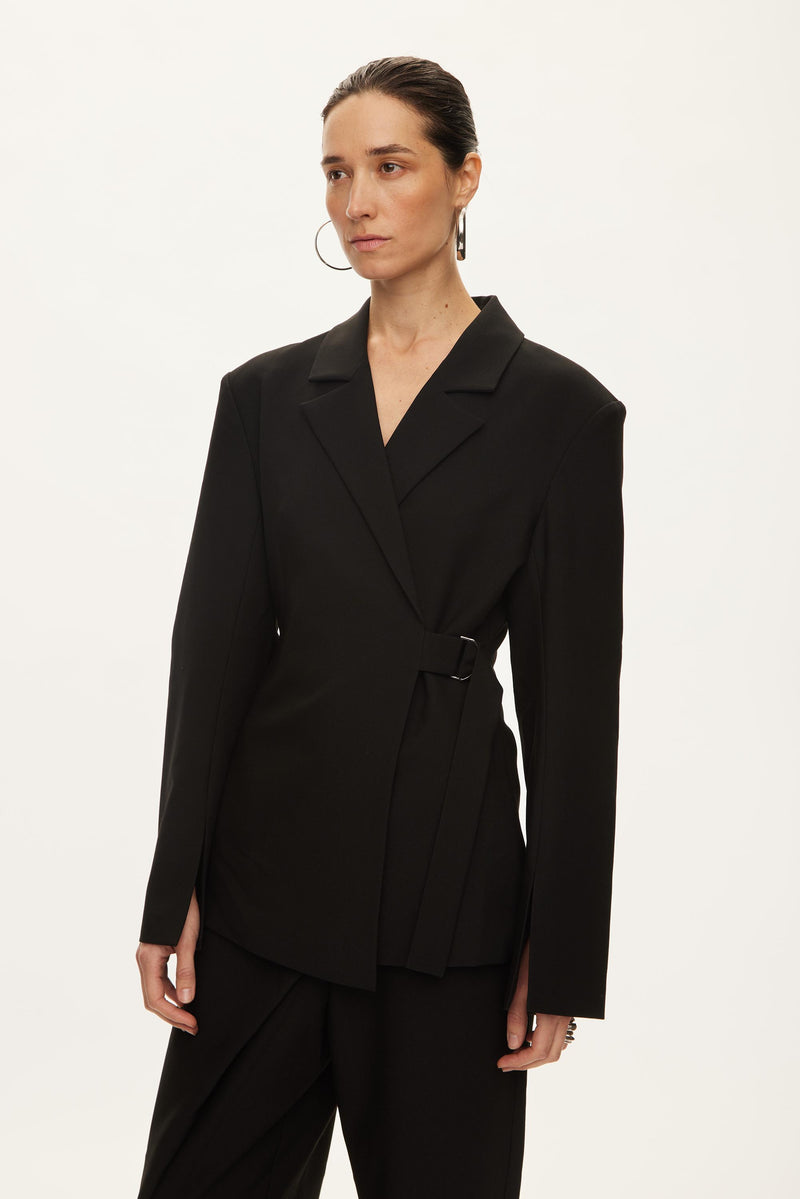 Oval Square Lind Blazer BLAZERS 8001 Black