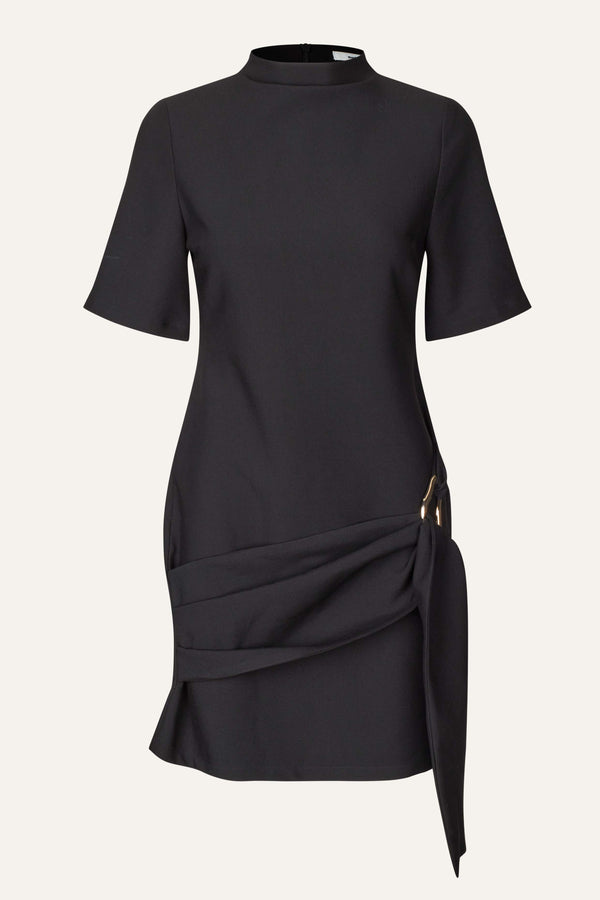 Oval Square Lind Dress DRESSES 8001 Black