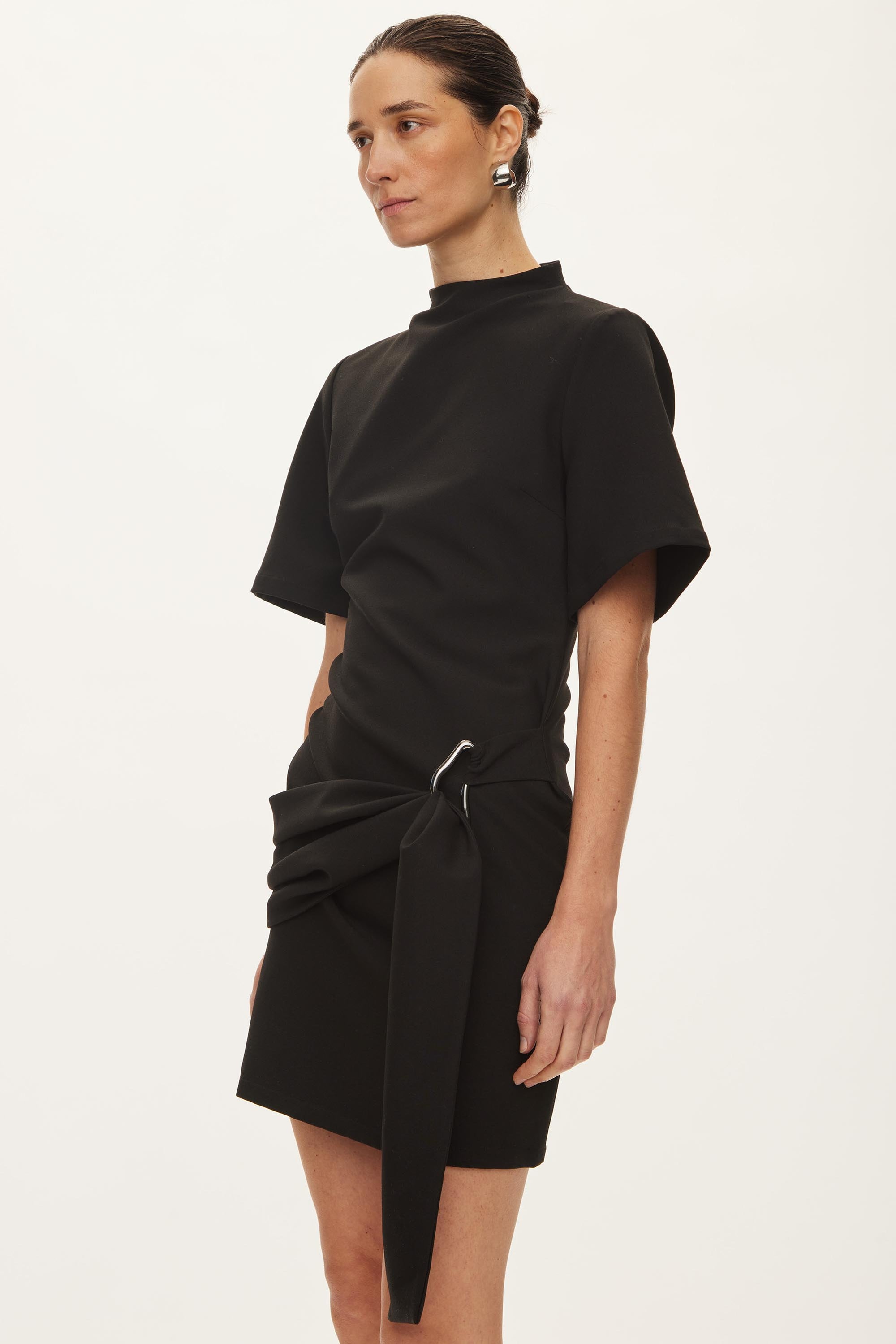 Oval Square Lind Dress DRESSES 8001 Black