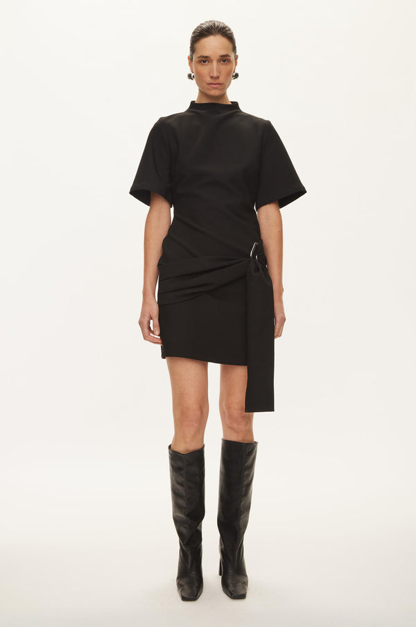 Oval Square Lind Dress DRESSES 8001 Black