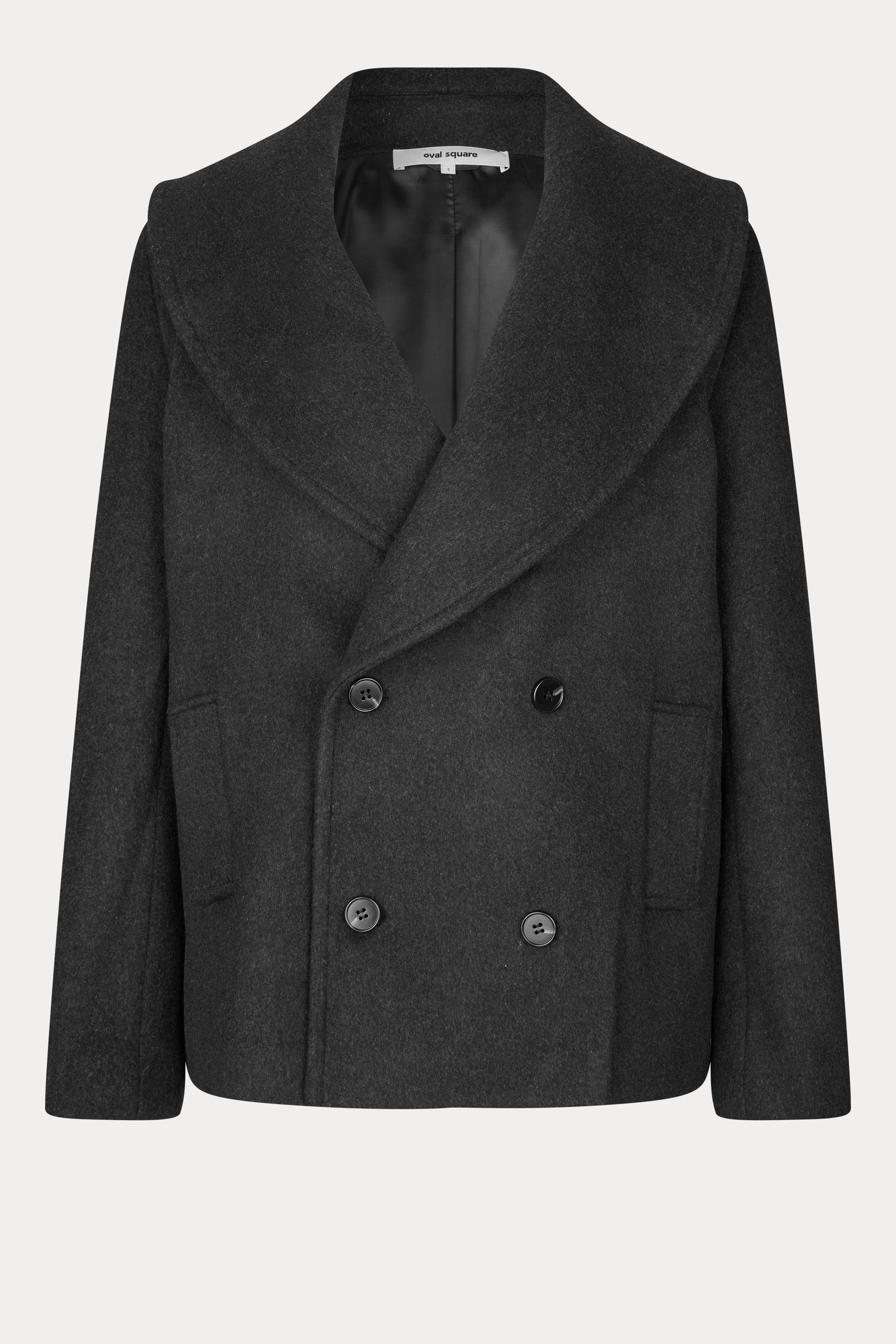 Oval Square Lulu wool peacoat COATS Antracite melange