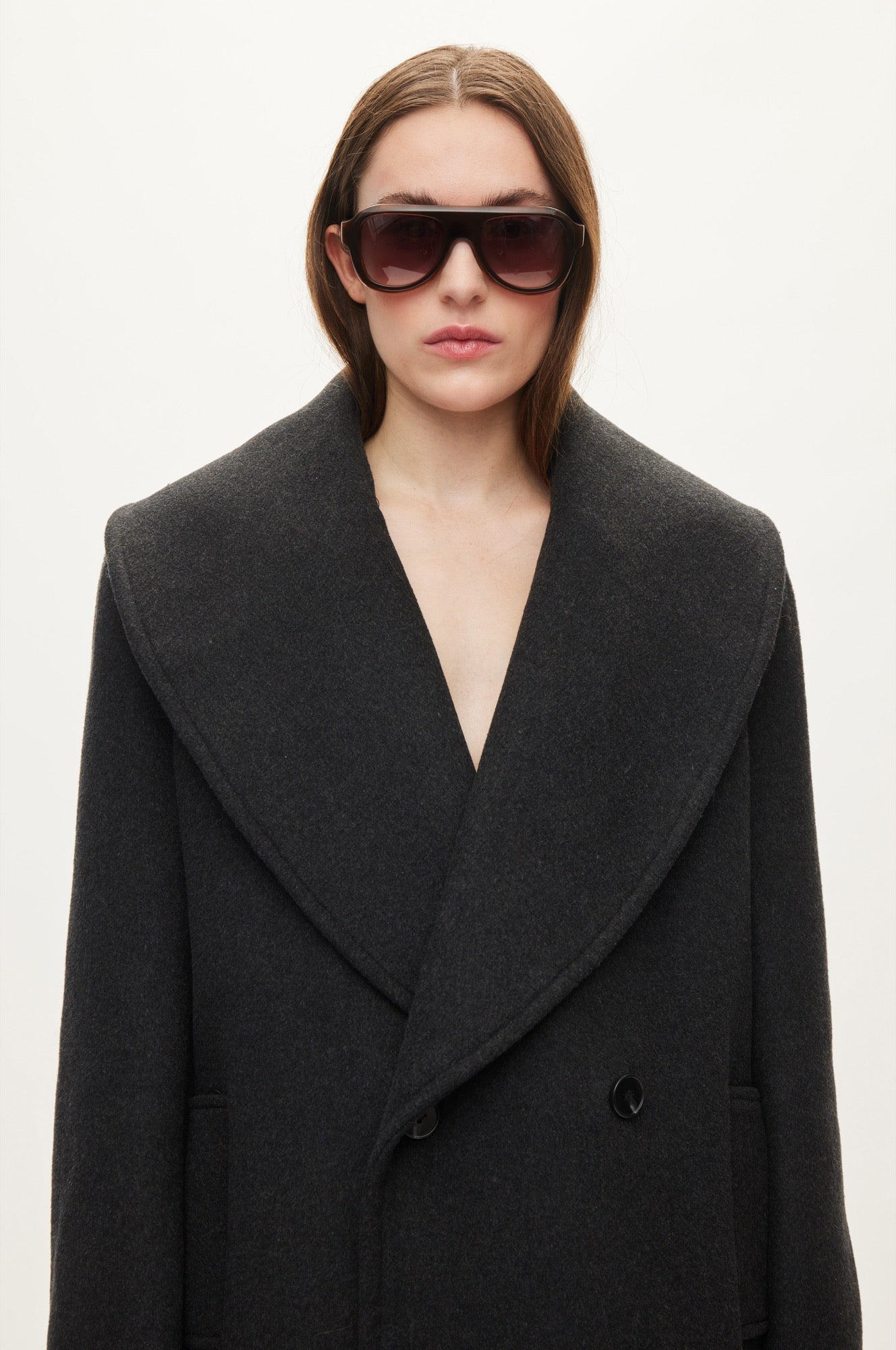 Oval Square Lulu wool peacoat COATS Antracite melange
