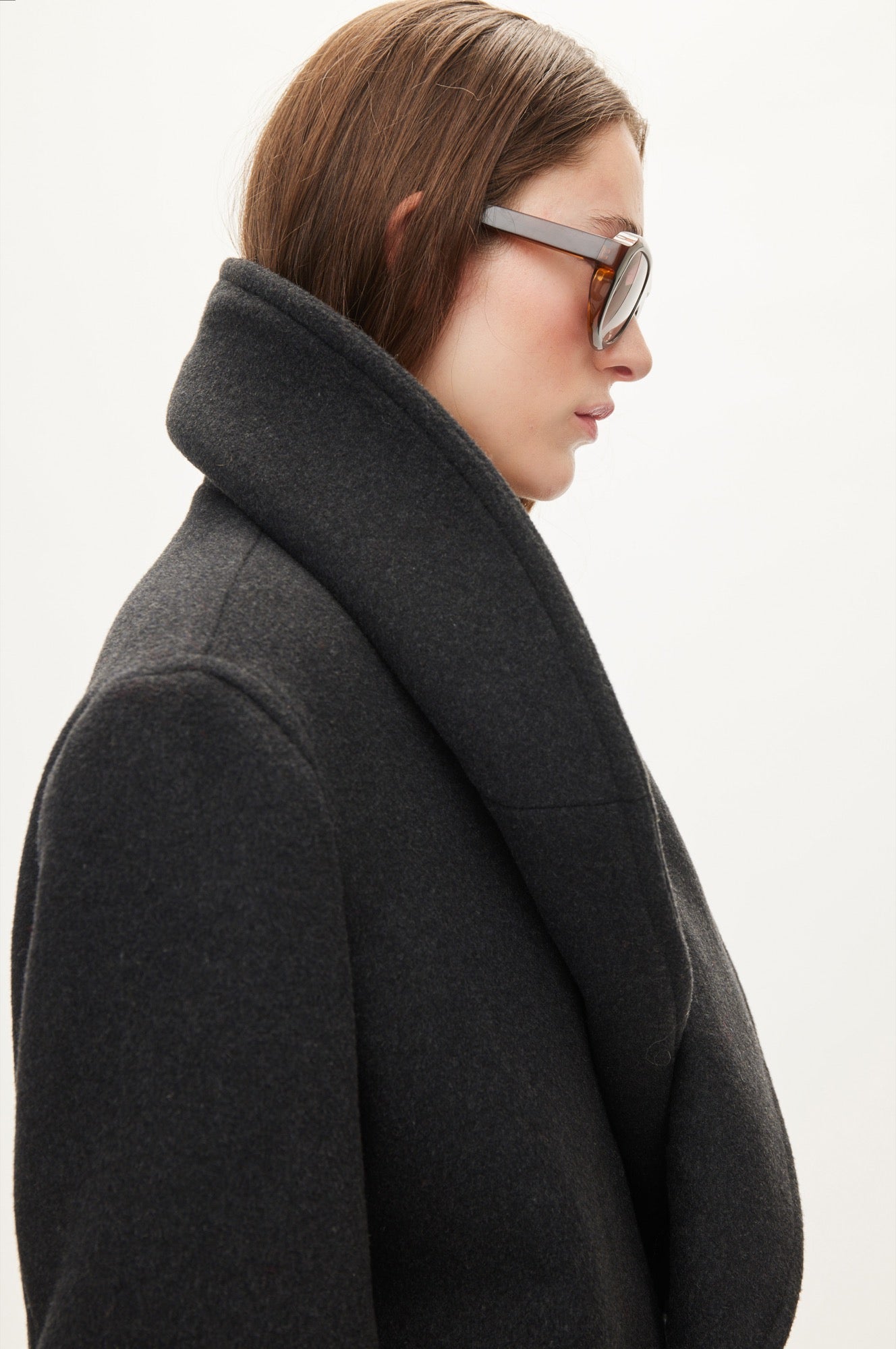 Oval Square Lulu wool peacoat COATS Antracite melange