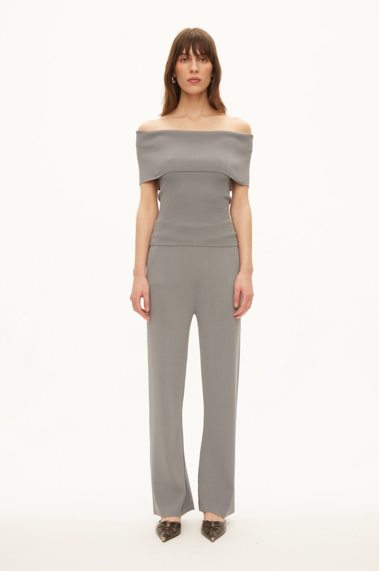 Oval Square Marco knit top TOP Smoke grey