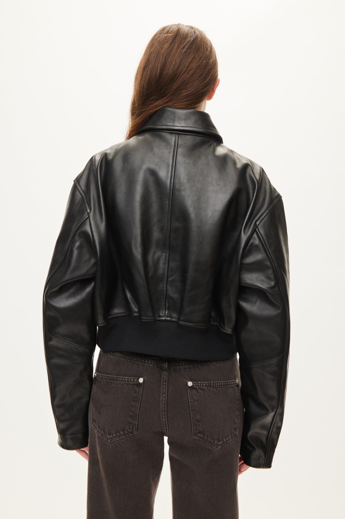 Oval Square Marilyn leather bomber JACKETS Black
