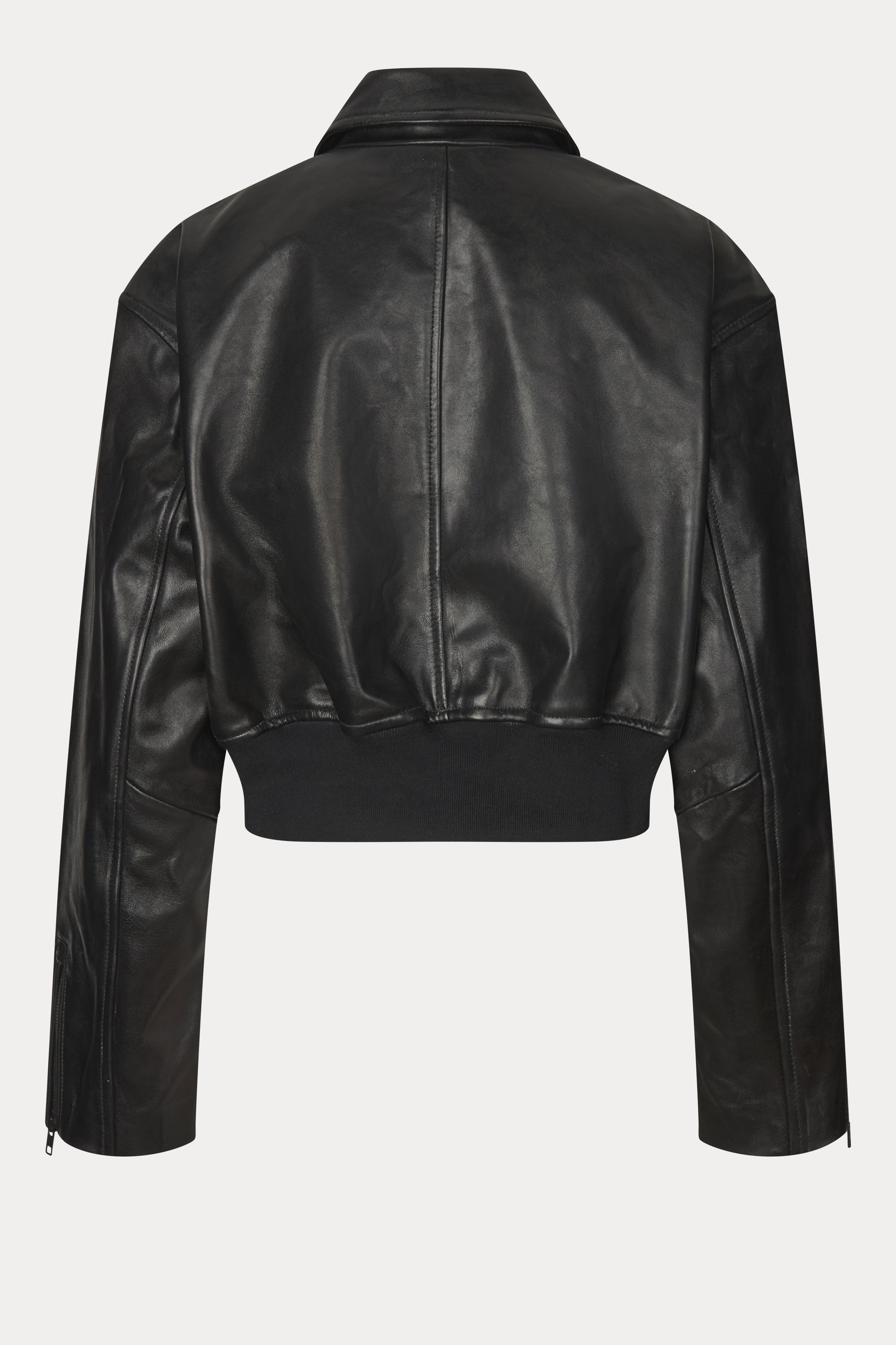 Oval Square Marilyn leather bomber JACKETS Black
