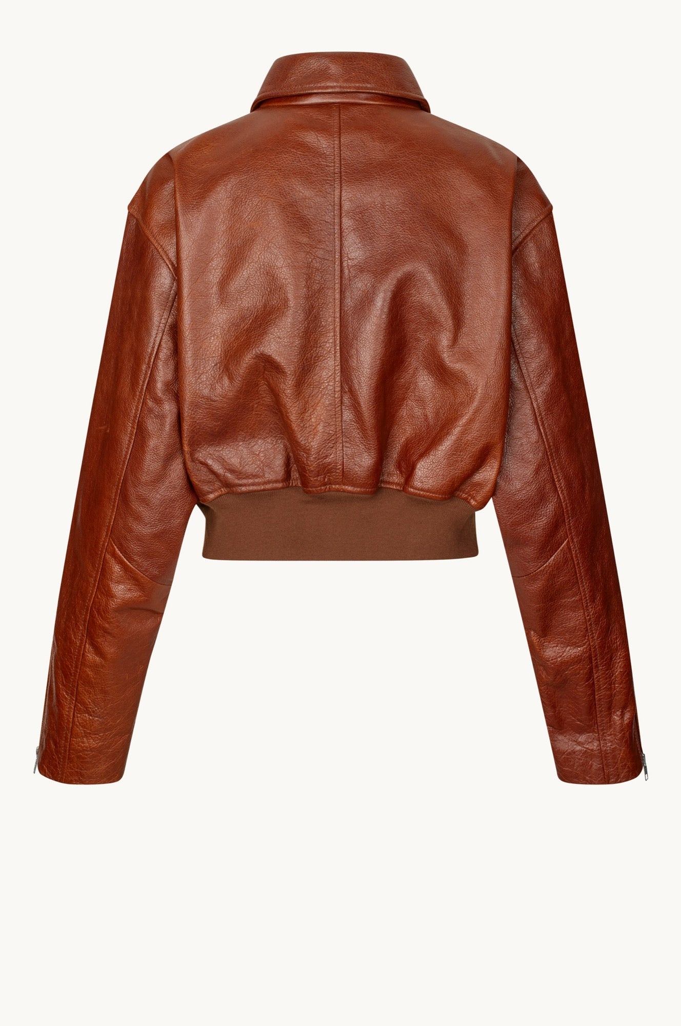 Oval Square Marilyn leather bomber JACKETS Rust Red