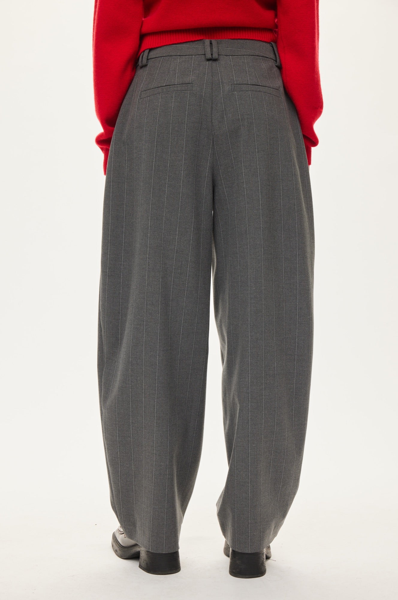 Oval Square Mary trousers TROUSERS Dark grey Mel. stripe