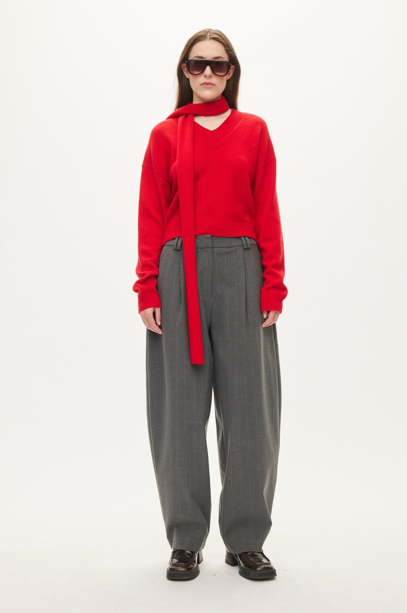 Oval Square Mary trousers TROUSERS Dark grey Mel. stripe