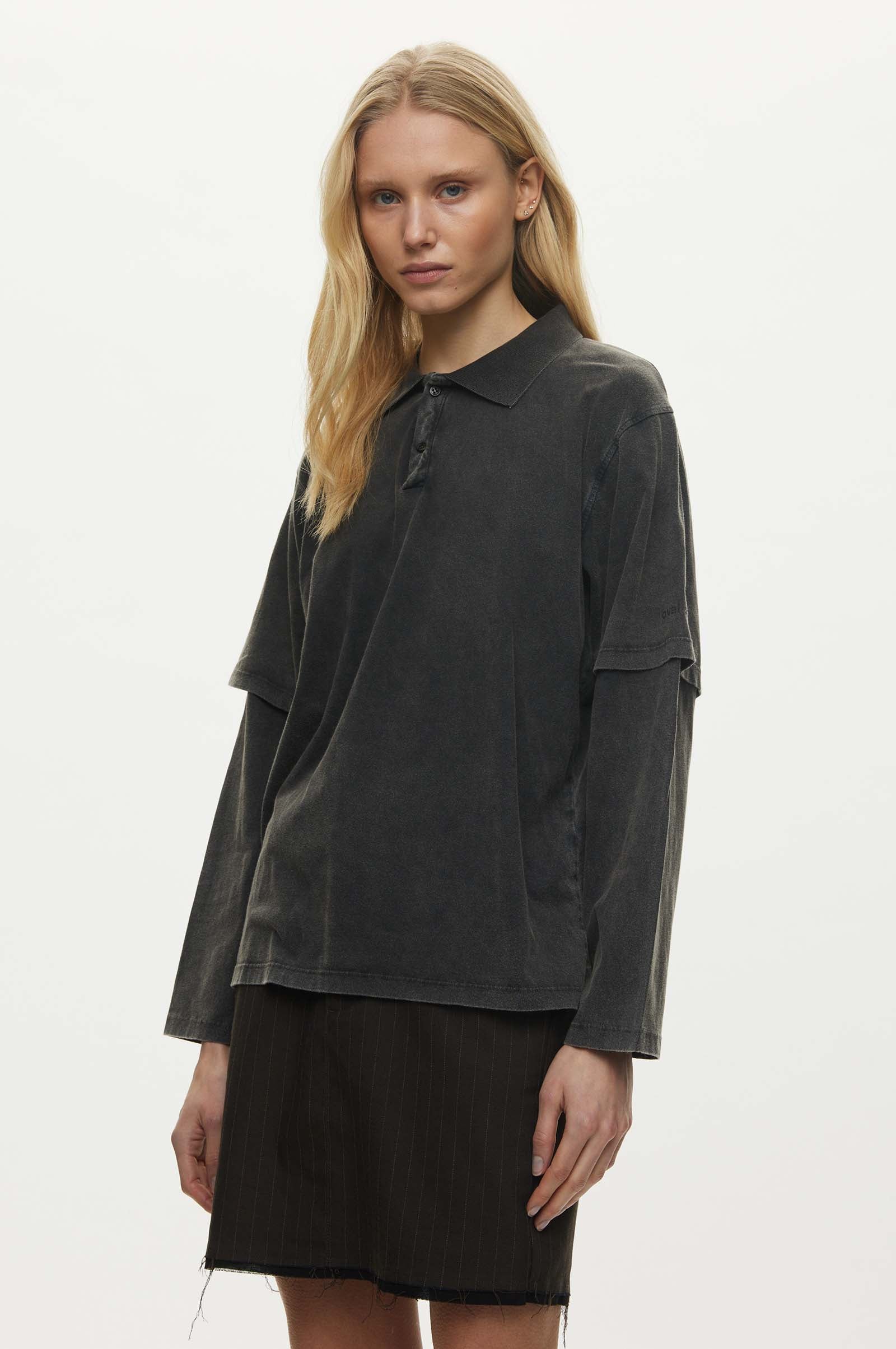 Oval Square Miller Layer Polo TEE 8009 Black Washed
