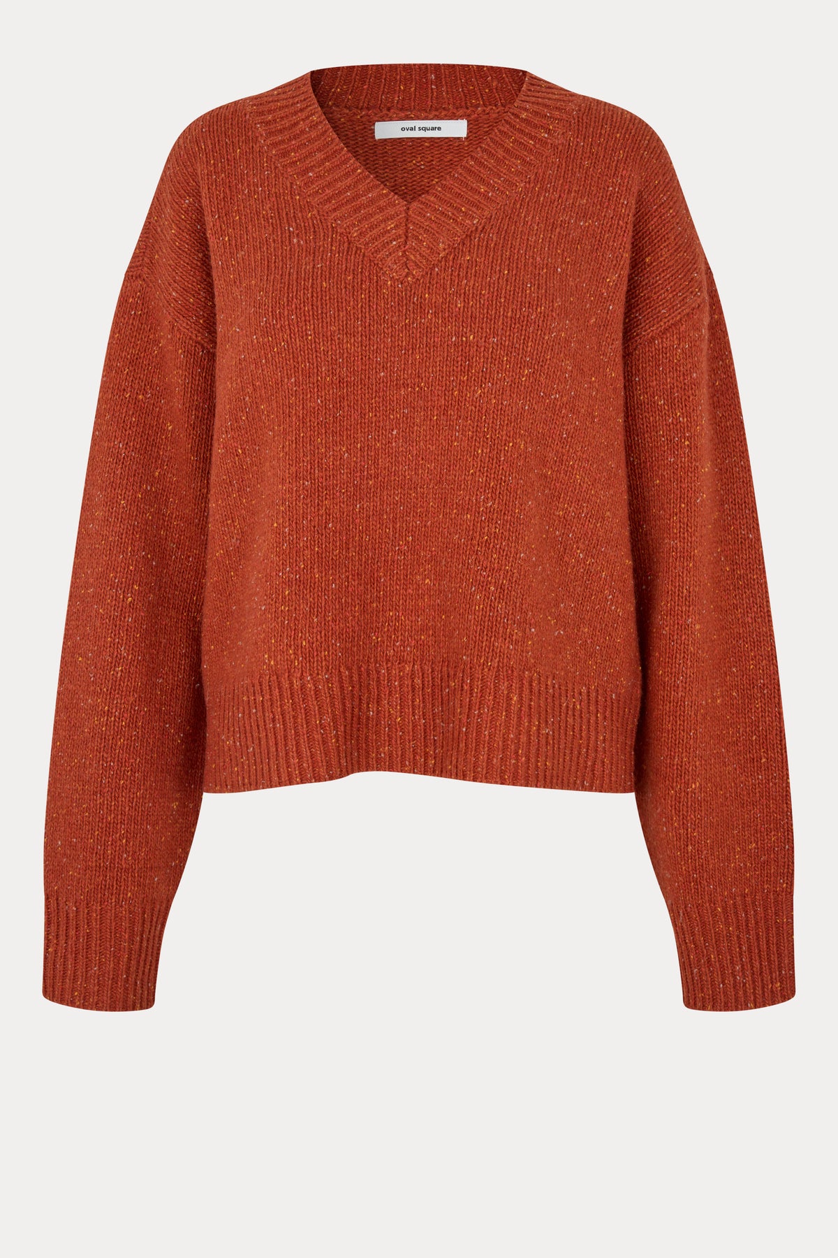 Oval Square Mingus v-neck knit KNITS Rust Red