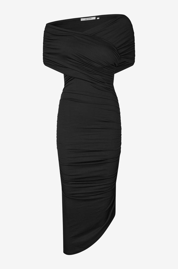 Oval Square Night Dress DRESSES 8001 Black