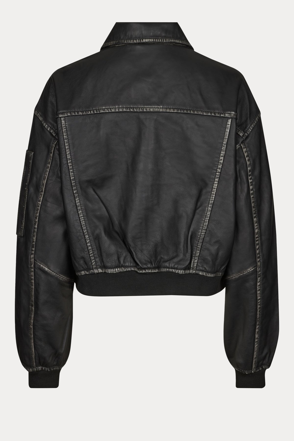【OF ALL FORM】POCKET DETAIL LEATHERBOMBER FAUX LEATHER BOMBER JACKET - Black | ZARA Canada