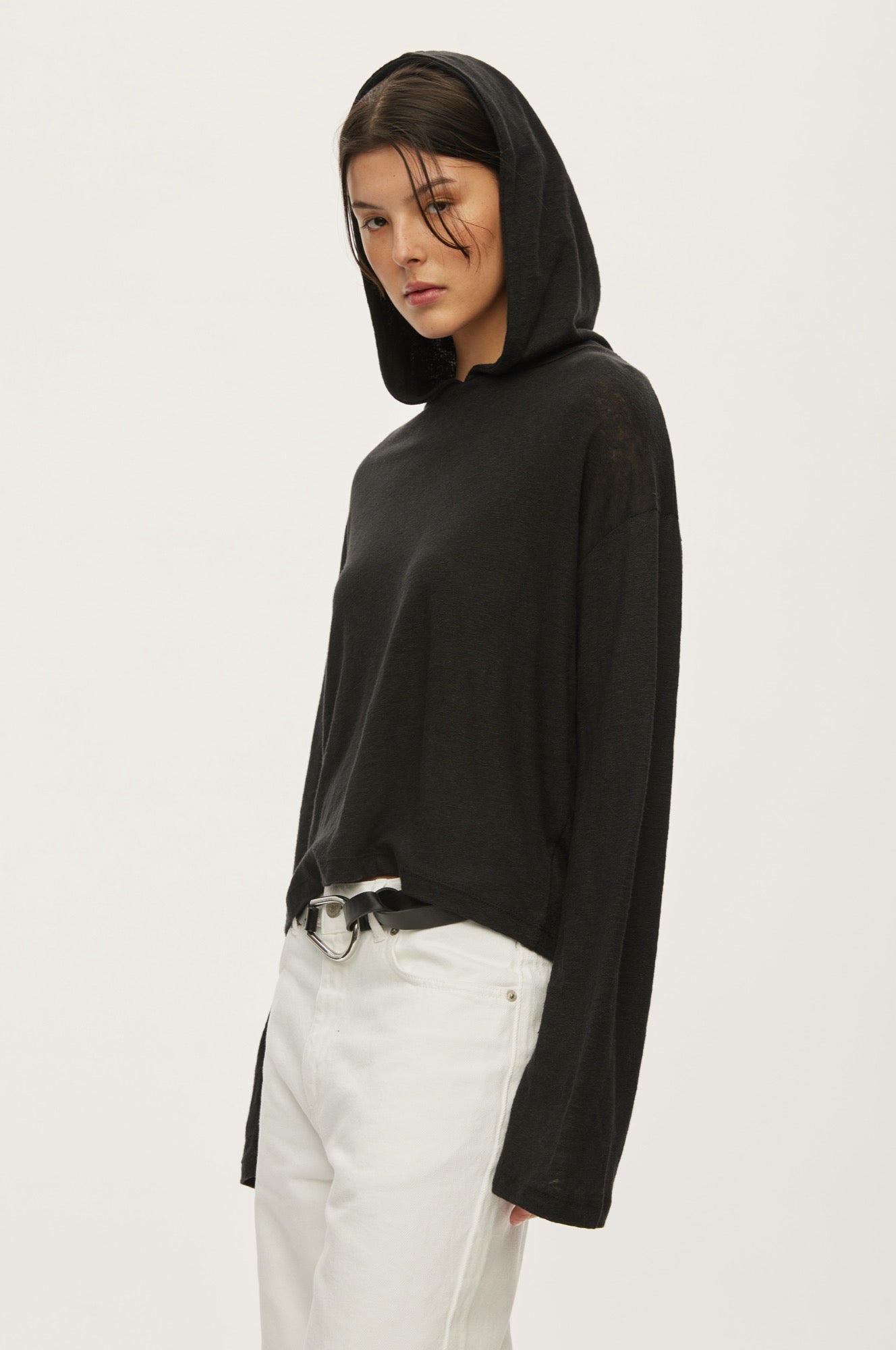 Oval Square Palma Hood Ls Tee TEE 8001 Black