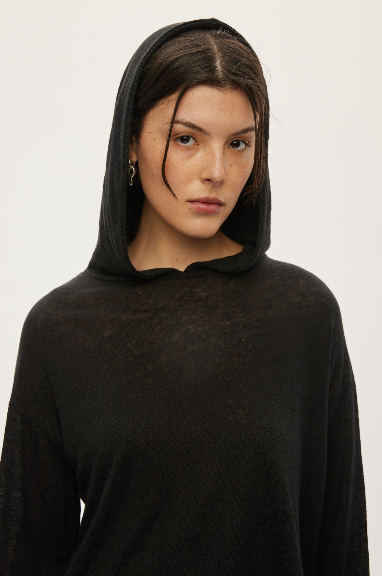 Oval Square Palma Hood Ls Tee TEE 8001 Black