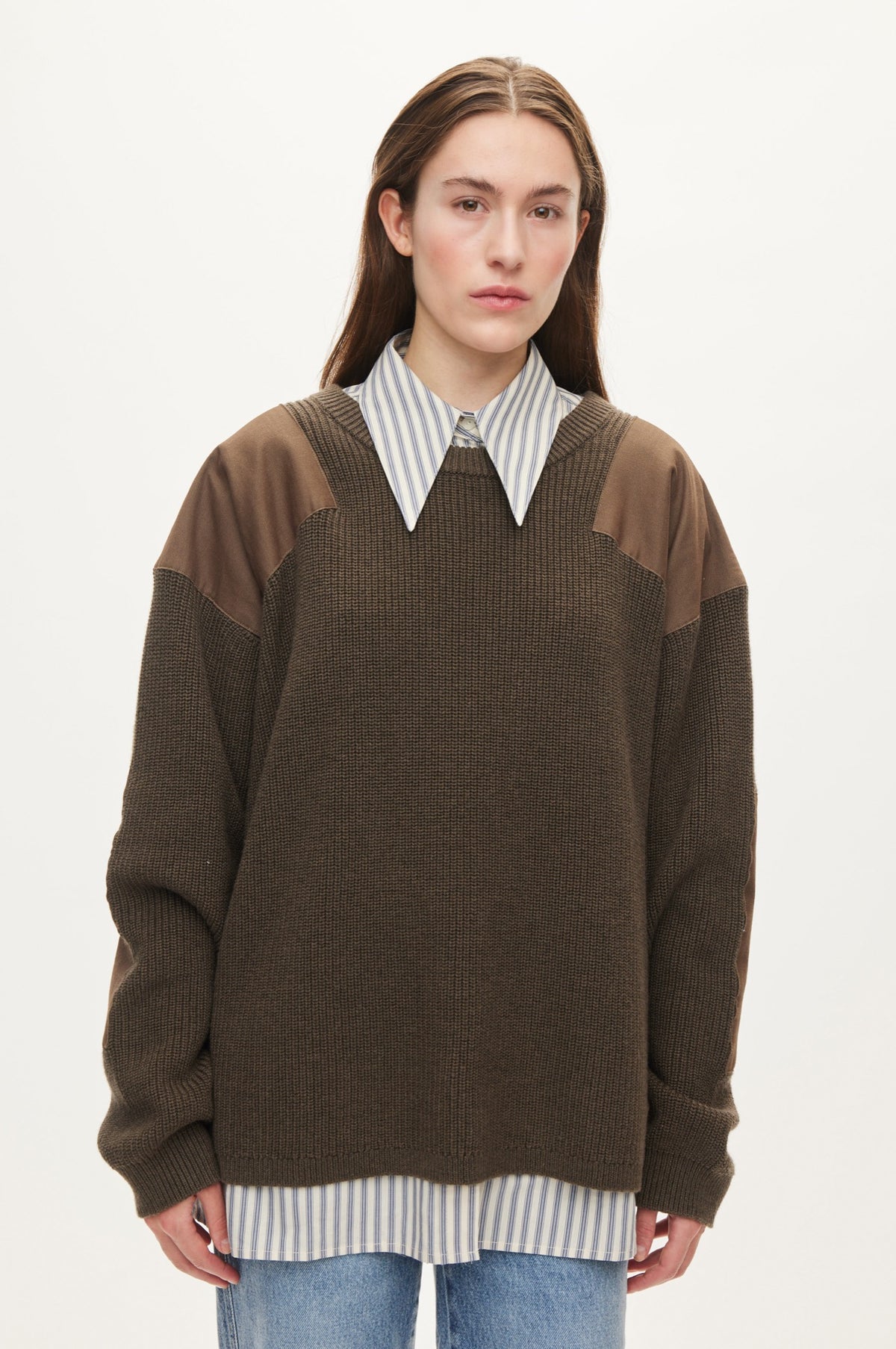 Oval Square Patch Knit KNITS Dark Olive