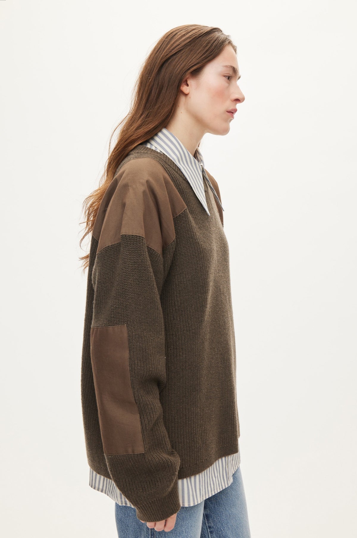 Oval Square Patch Knit KNITS Dark Olive