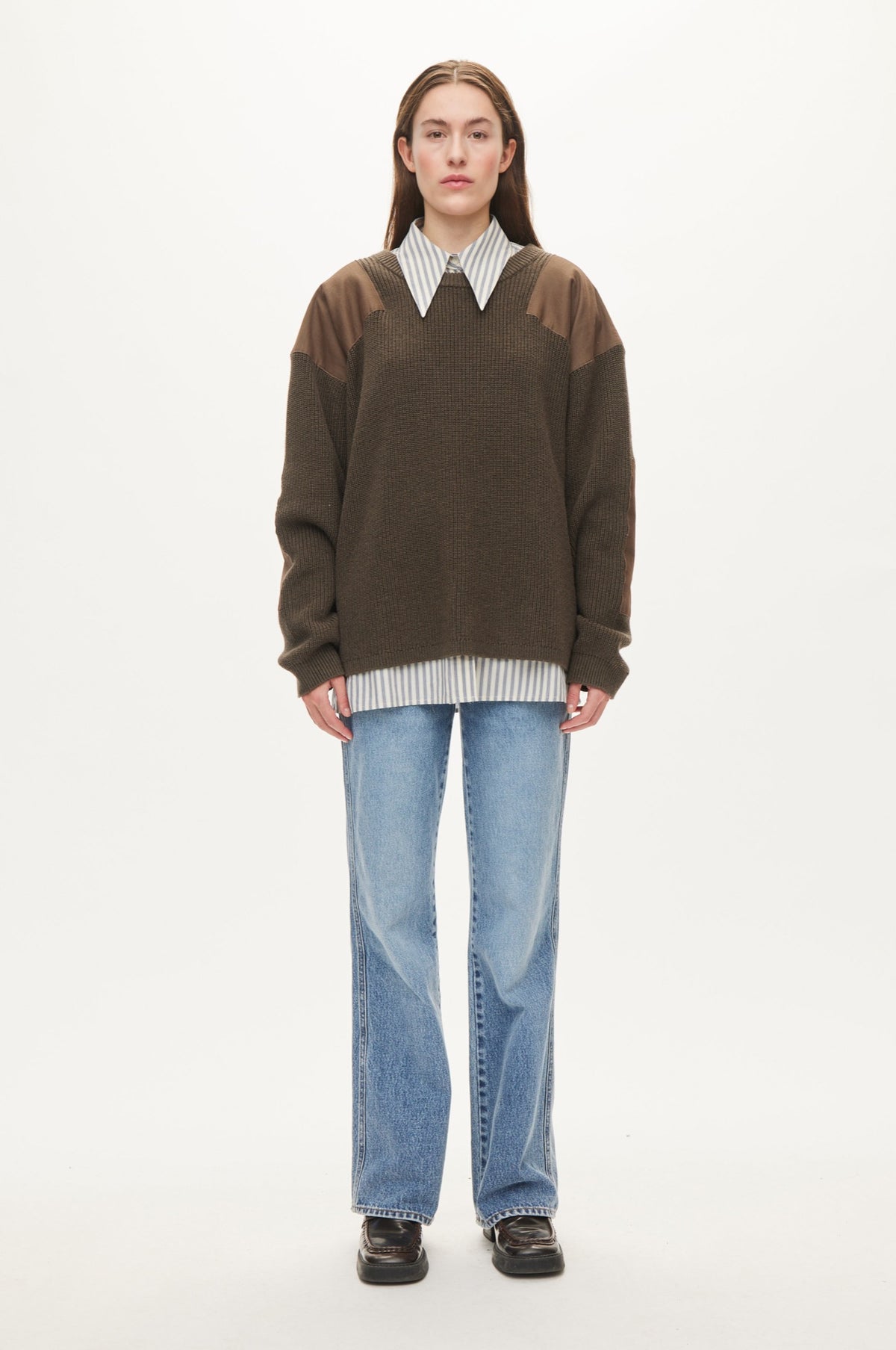 Oval Square Patch Knit KNITS Dark Olive