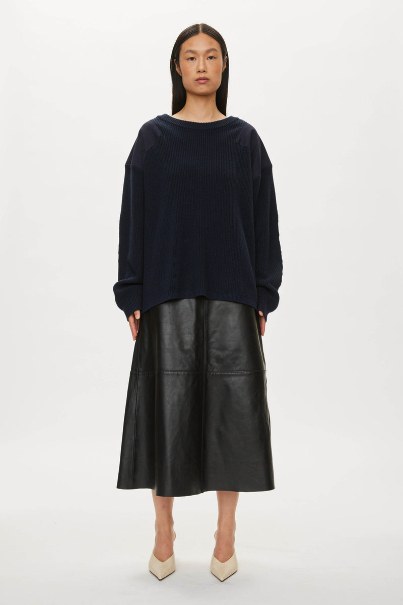 Oval Square Patch Knit KNITS Navy