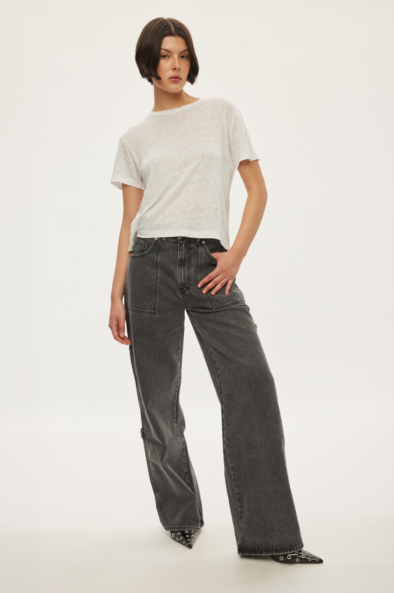 Oval Square Player Jeans 0108 JEANS 7010 0108 Grey Denim