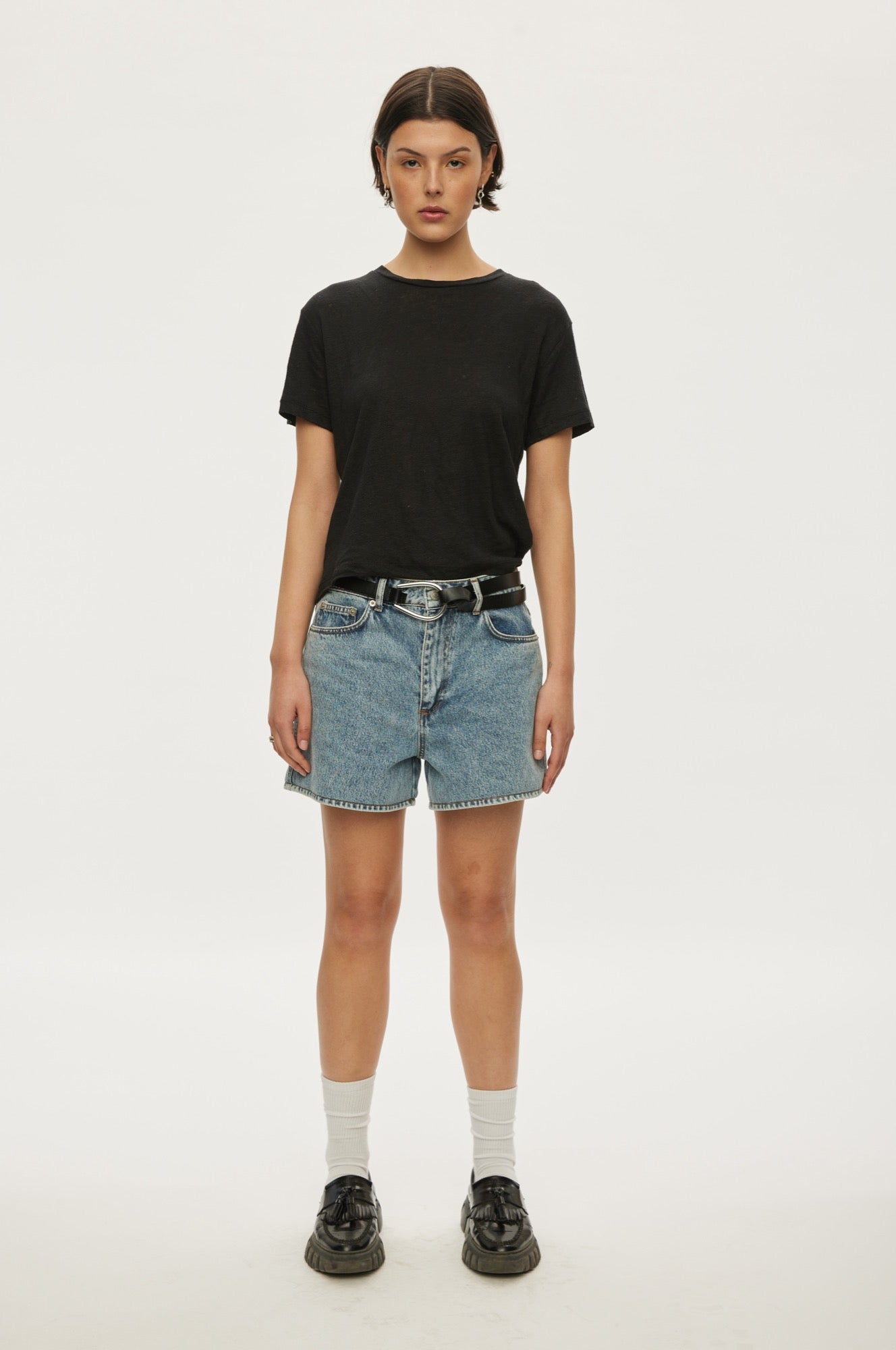 Oval Square Ready Denim Shorts SHORTS 5018 0107 Ice Blue Wash