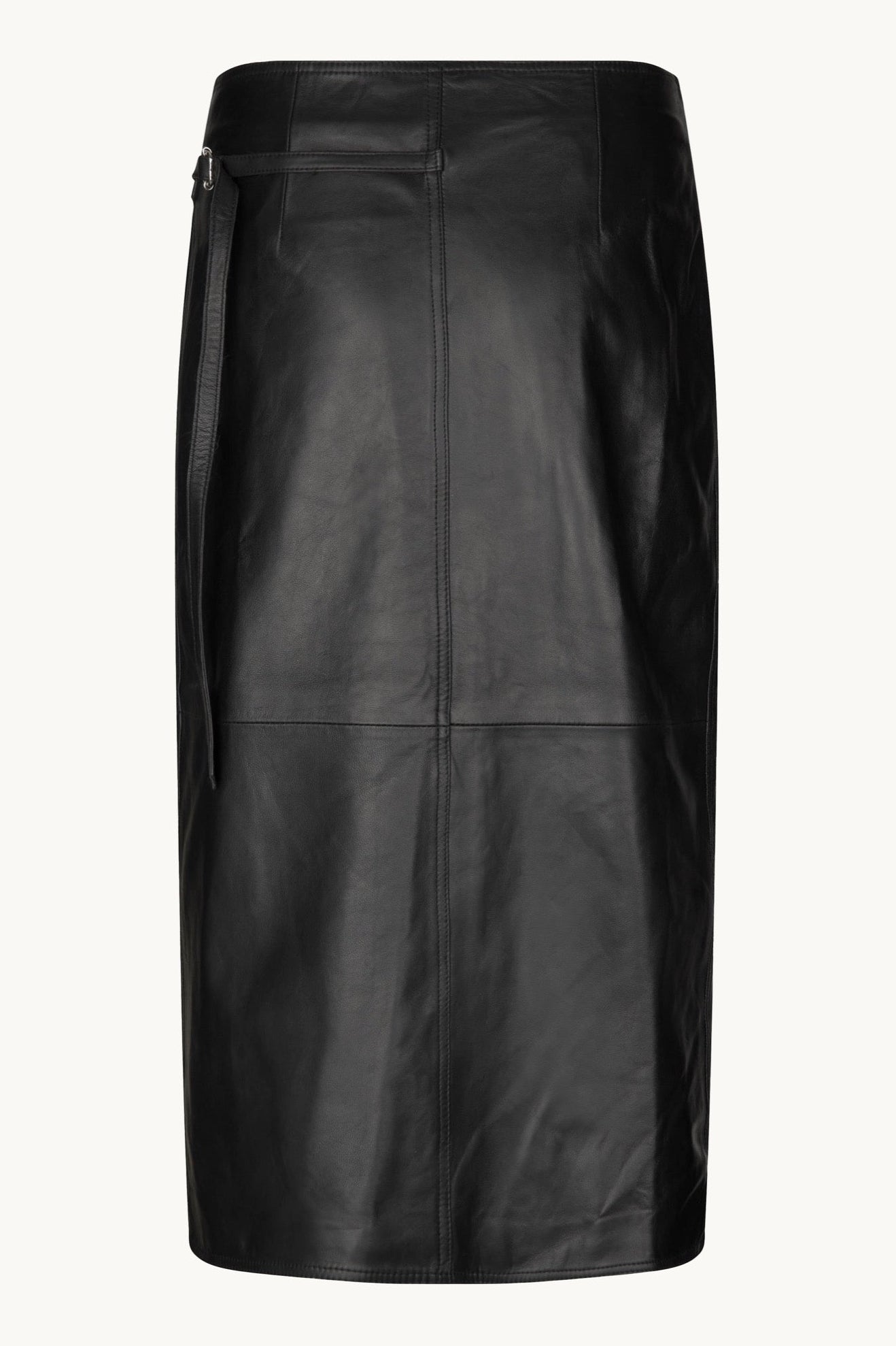 Oval Square Reflection Leather Skirt SKIRTS 8001 Black