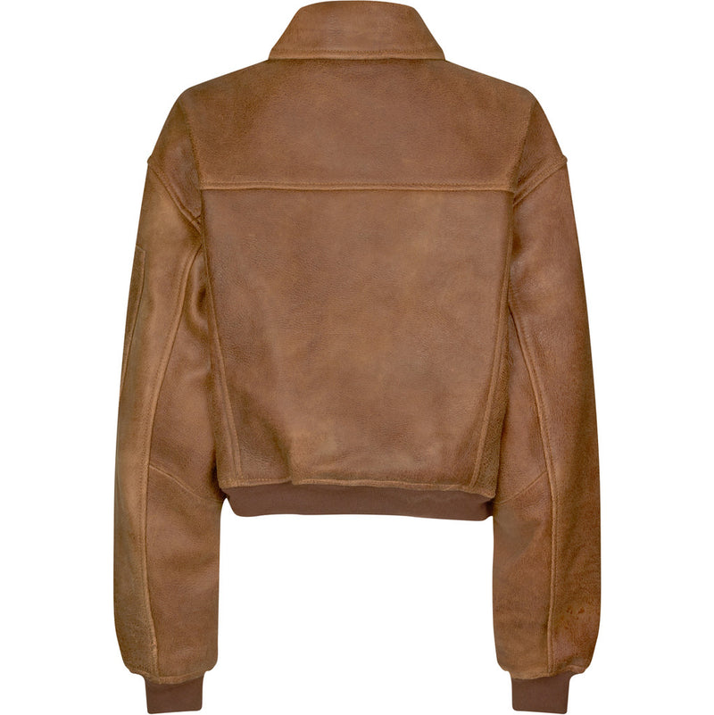 Oval Square Rocky Leather Bomber JACKETS 6013 Used Brown