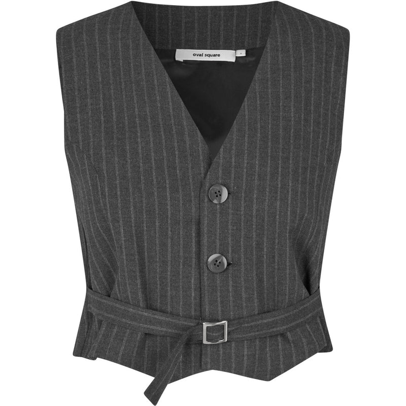 Oval Square Rowy Vest TOP 7013 Dark Grey Pinstripe