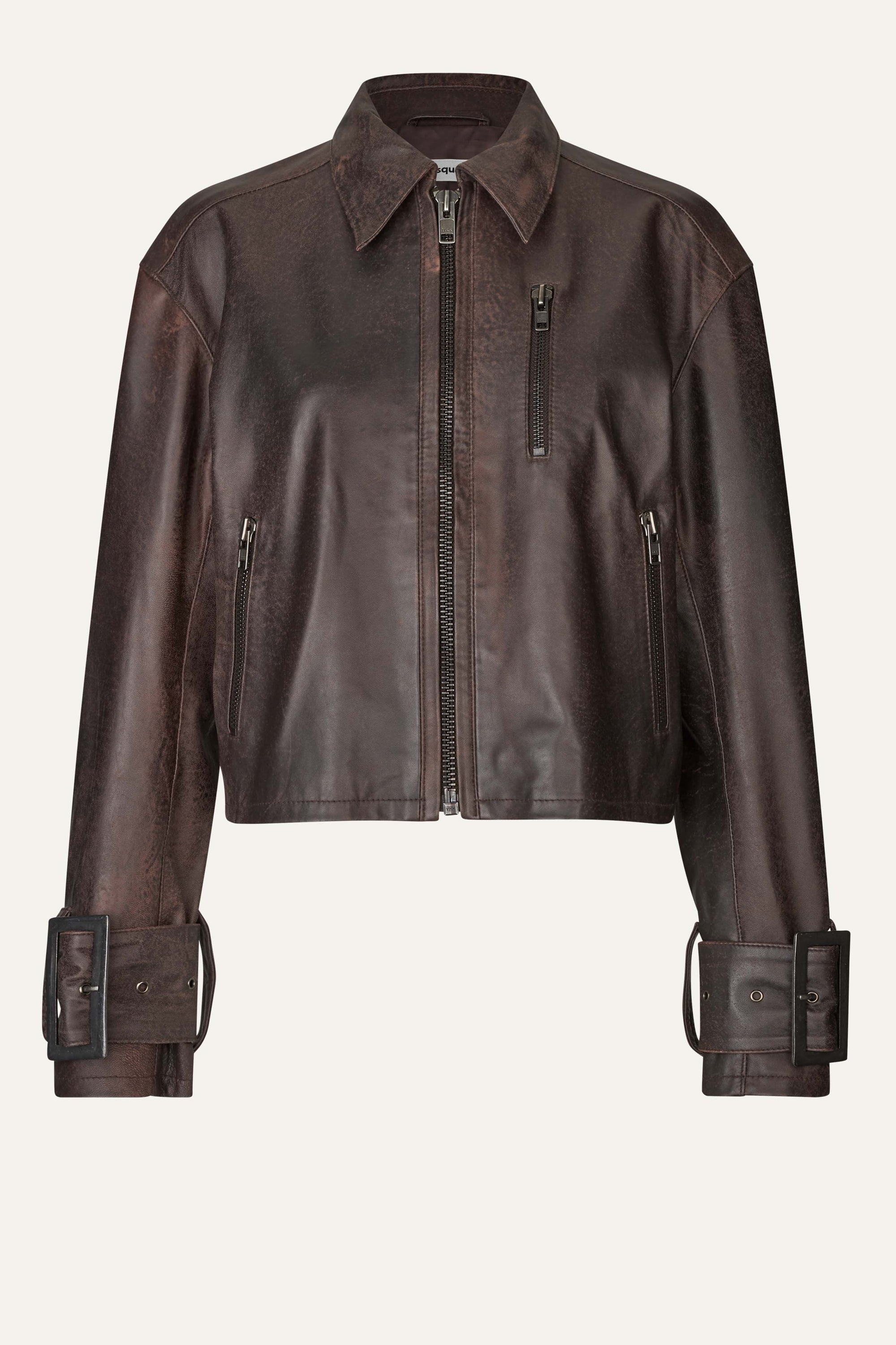 Oval Square Roxy Leather Jacket JACKETS Chocolate Vintage
