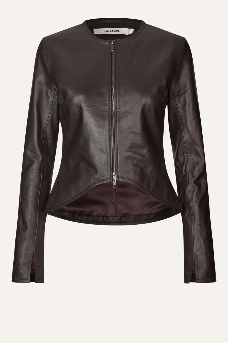Oval Square Roy Leather Blouse BLOUSES Chocolate Torte