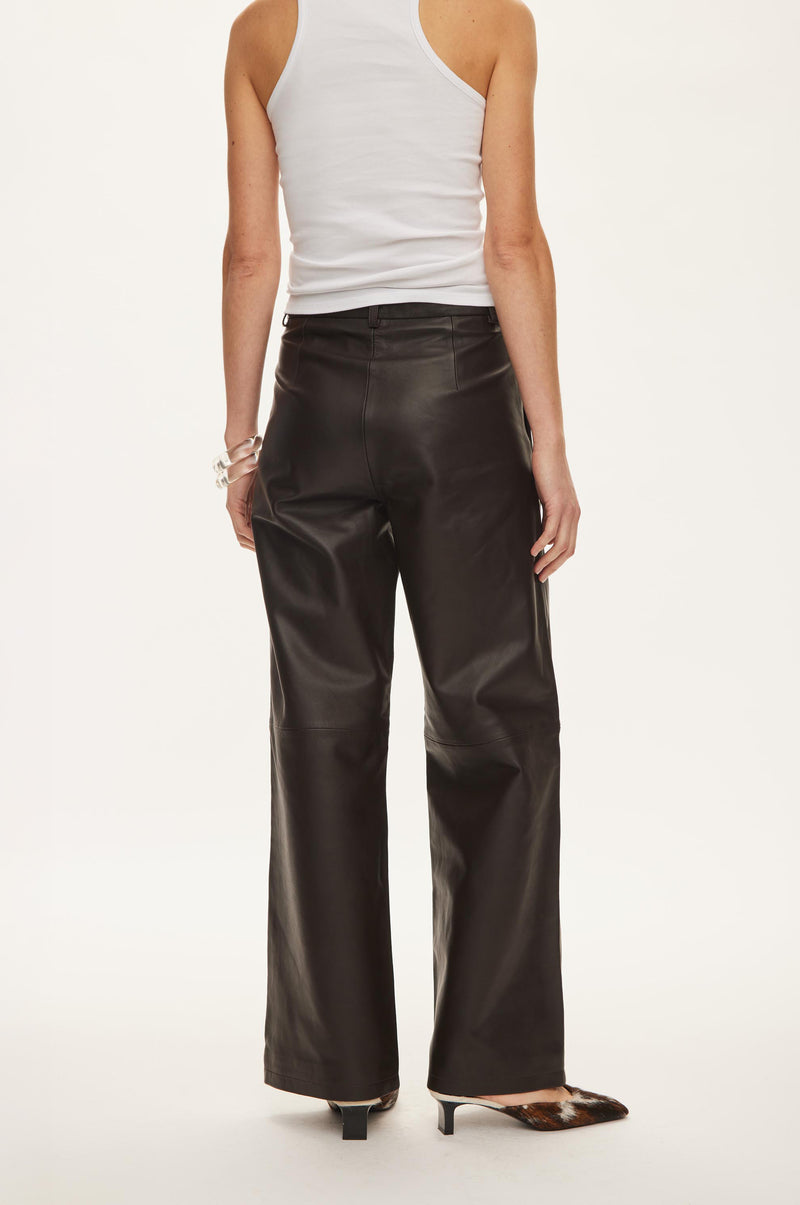 Oval Square Roy Leather Trousers TROUSERS Chocolate Torte