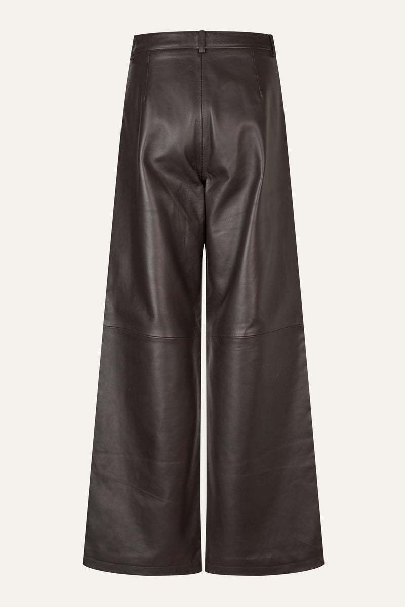 Oval Square Roy Leather Trousers TROUSERS Chocolate Torte