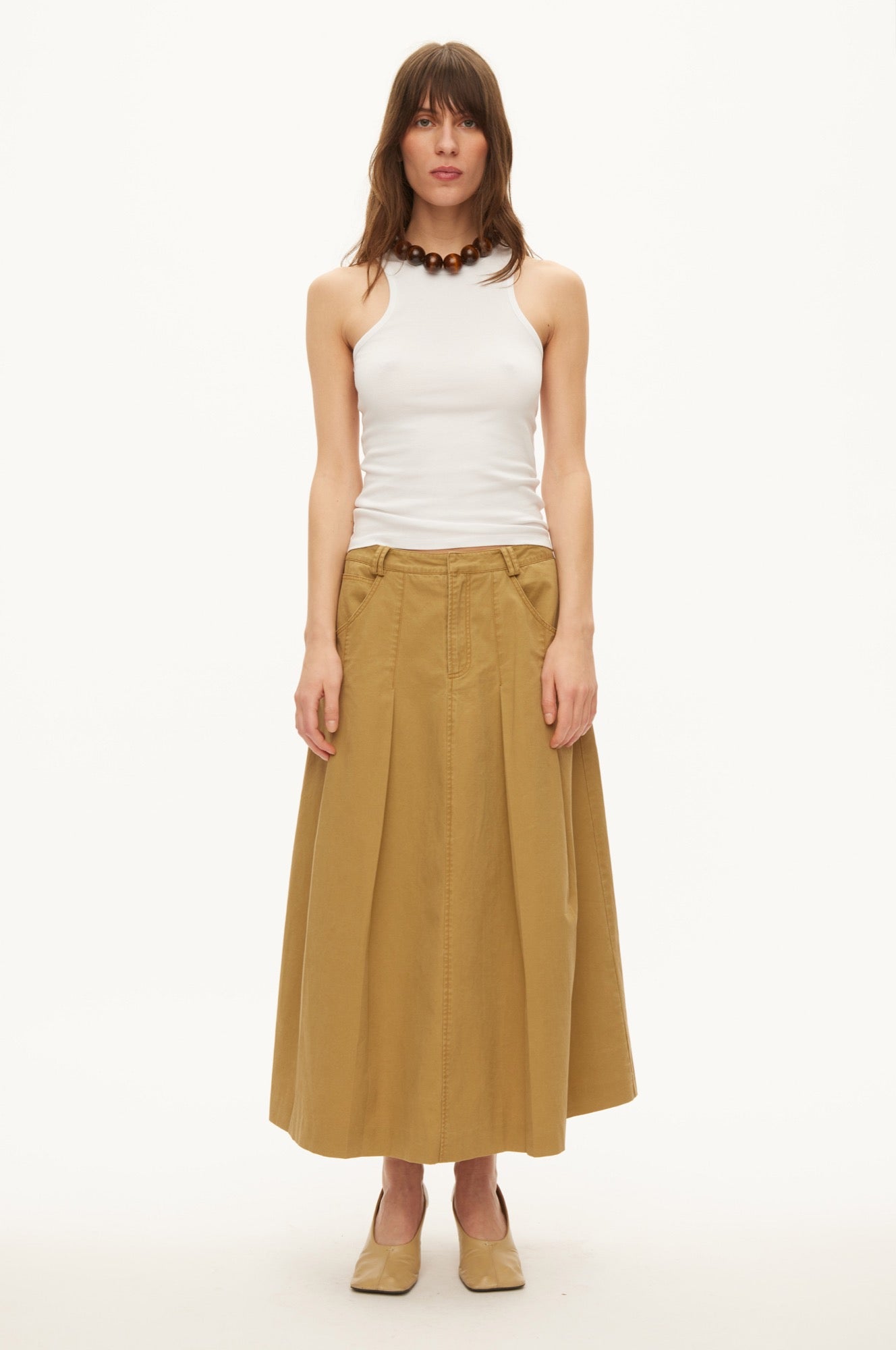 Oval Square Safari skirt SKIRTS Beige