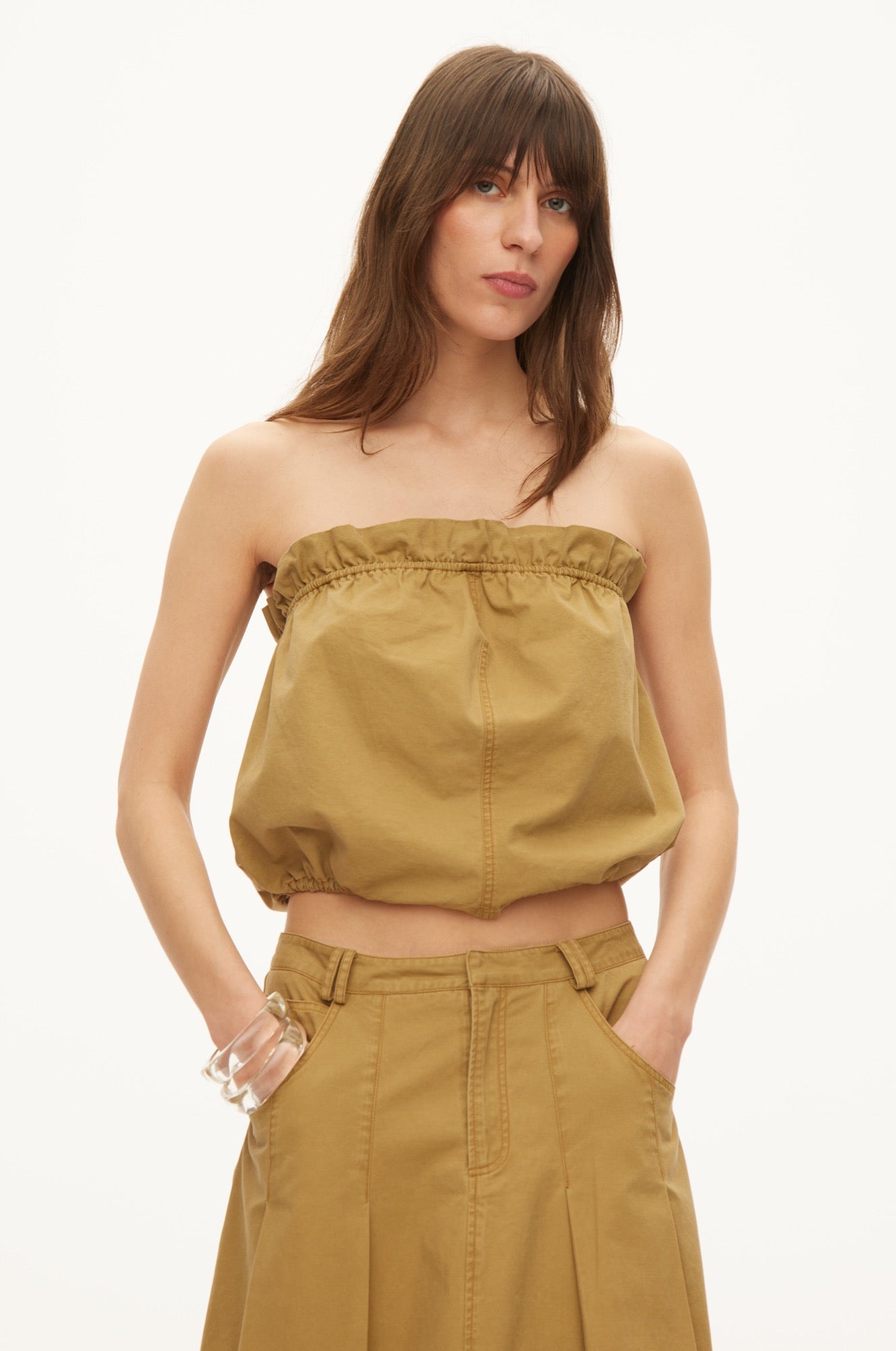 Oval Square Safari top TOP Beige