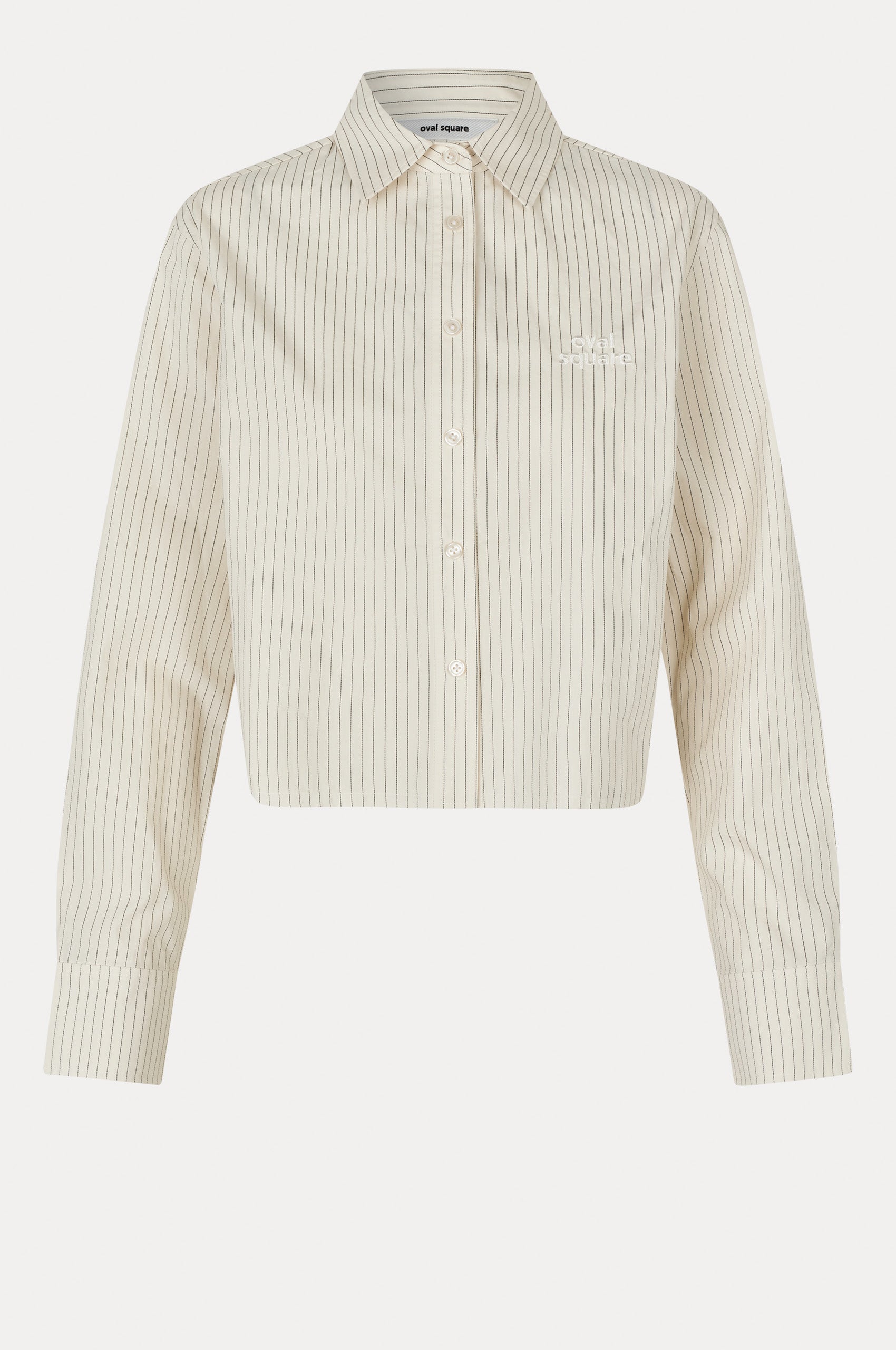 Oval Square Sava Cropped Shirt SHIRTS 1009 Off White Pinstripe