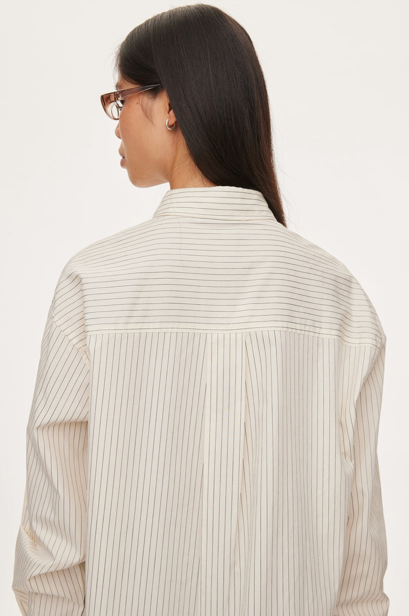 Oval Square Sava Shirt SHIRTS 1009 Off White Pinstripe