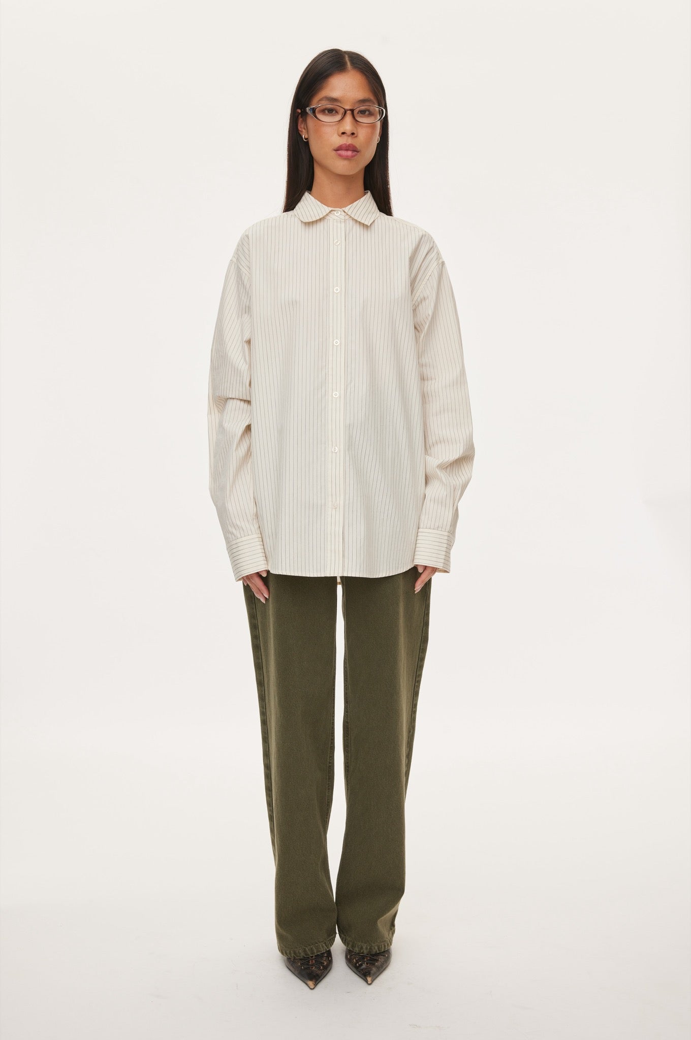 Oval Square Sava Shirt SHIRTS 1009 Off White Pinstripe