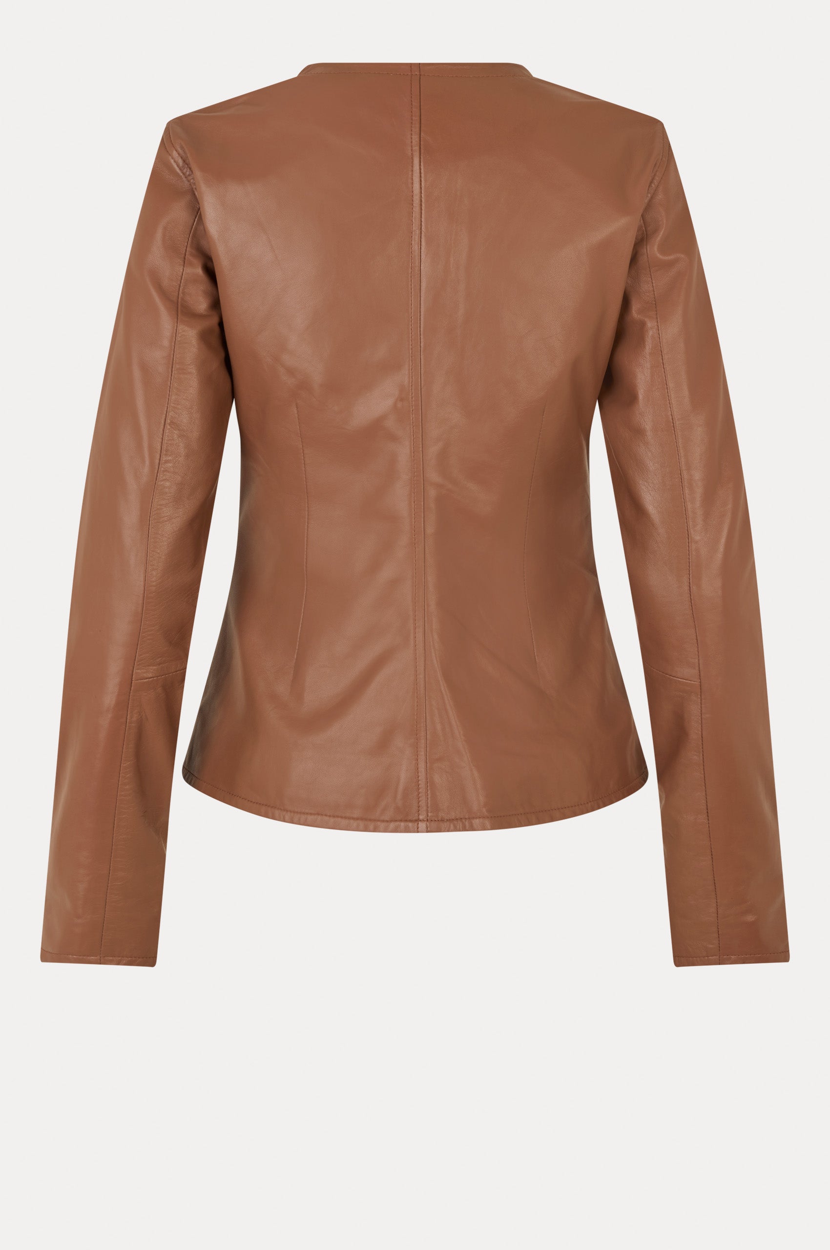 Oval Square Scoop Leather Blouse BLOUSES 6022 Coca Mocha