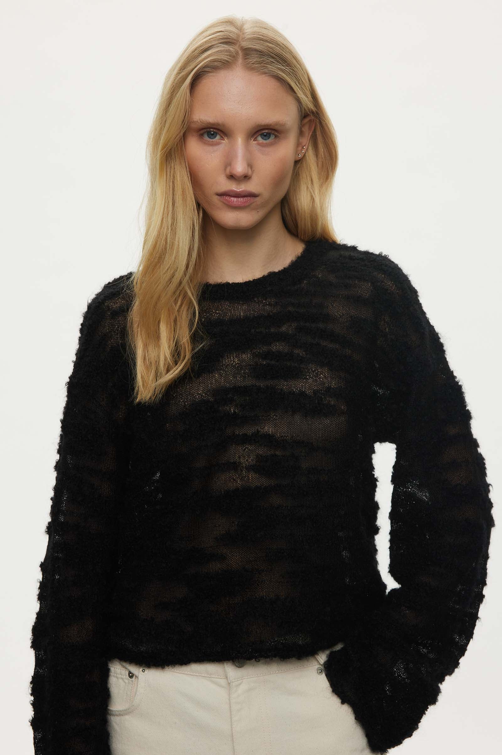Oval Square Seta Knit Jumper KNITS 8001 Black