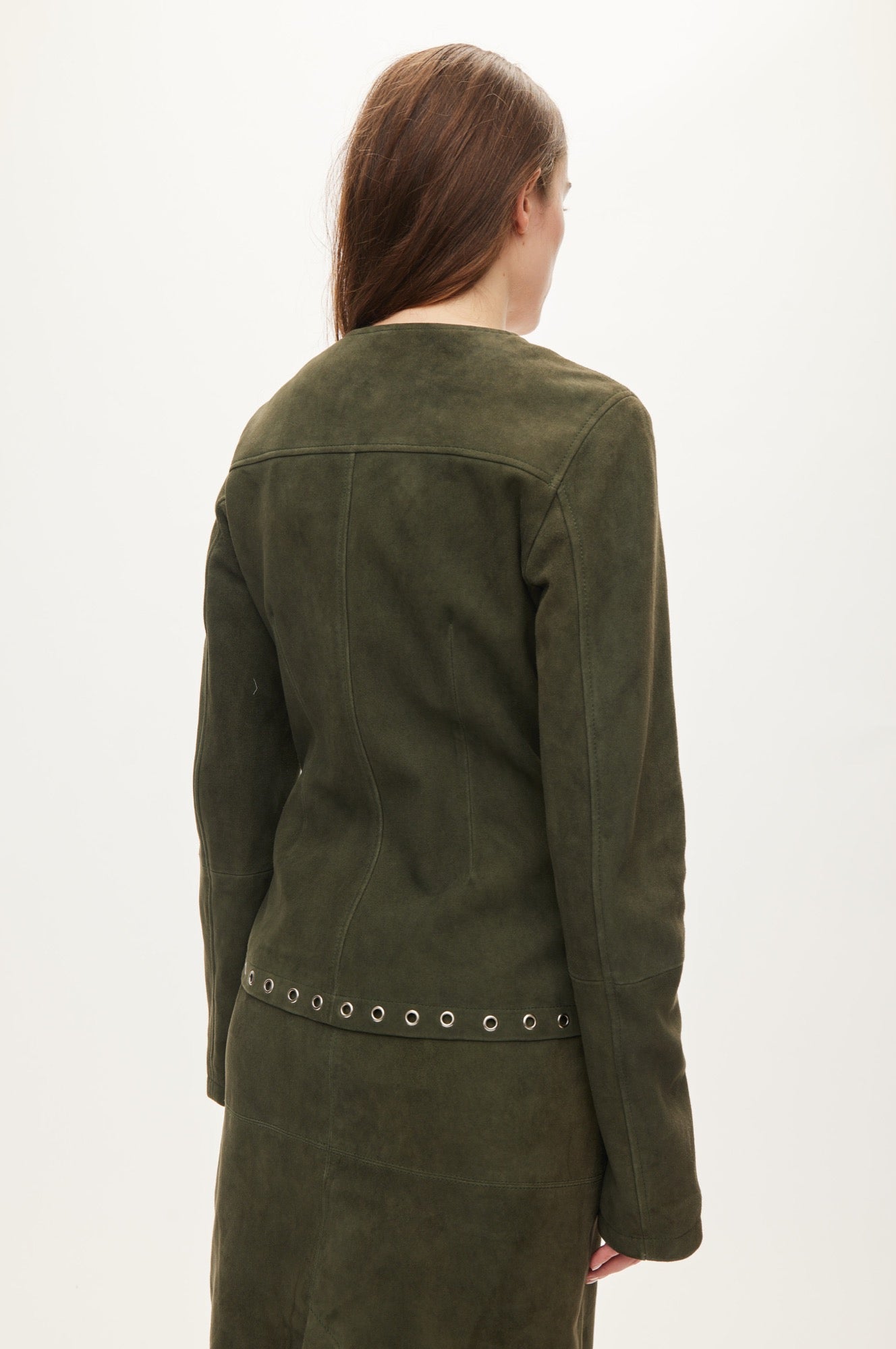 Oval Square Siffi Suede Blouse BLOUSES Dark Army