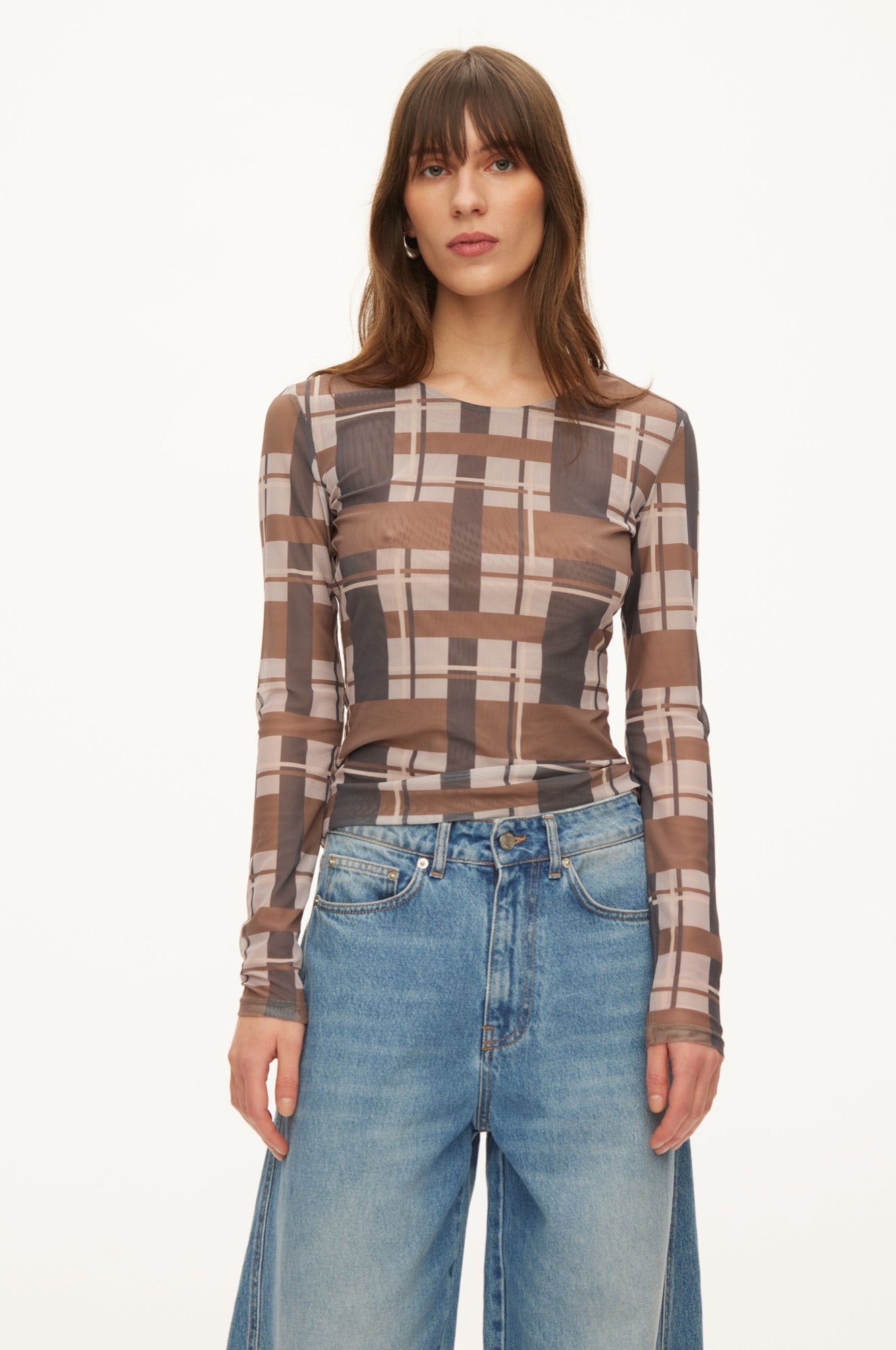 Oval Square Sisi ls blouse BLOUSES Checks