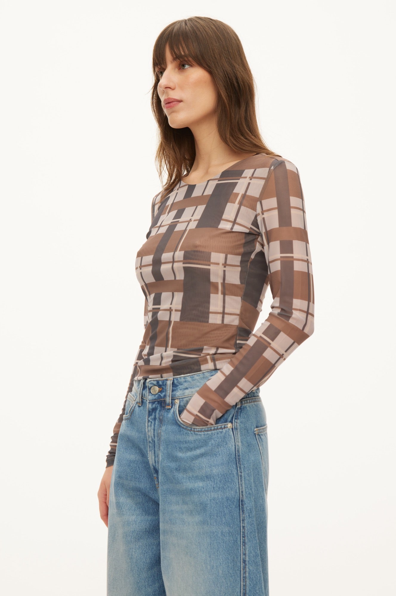 Oval Square Sisi ls blouse BLOUSES Checks